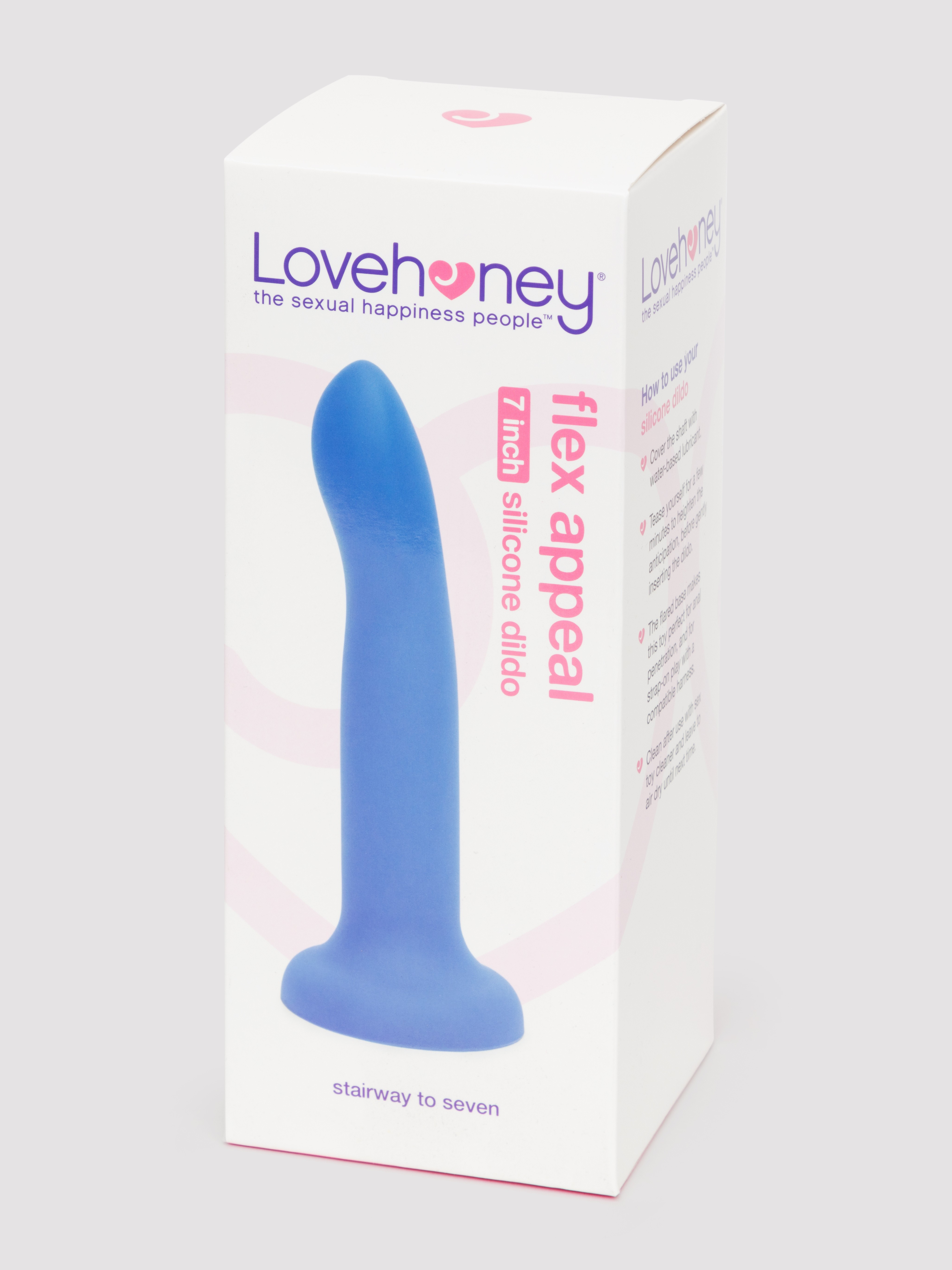 Lovehoney Flex Appeal Liquid Silicone Suction Cup Dildo 7 Inch, Blue, hi-res