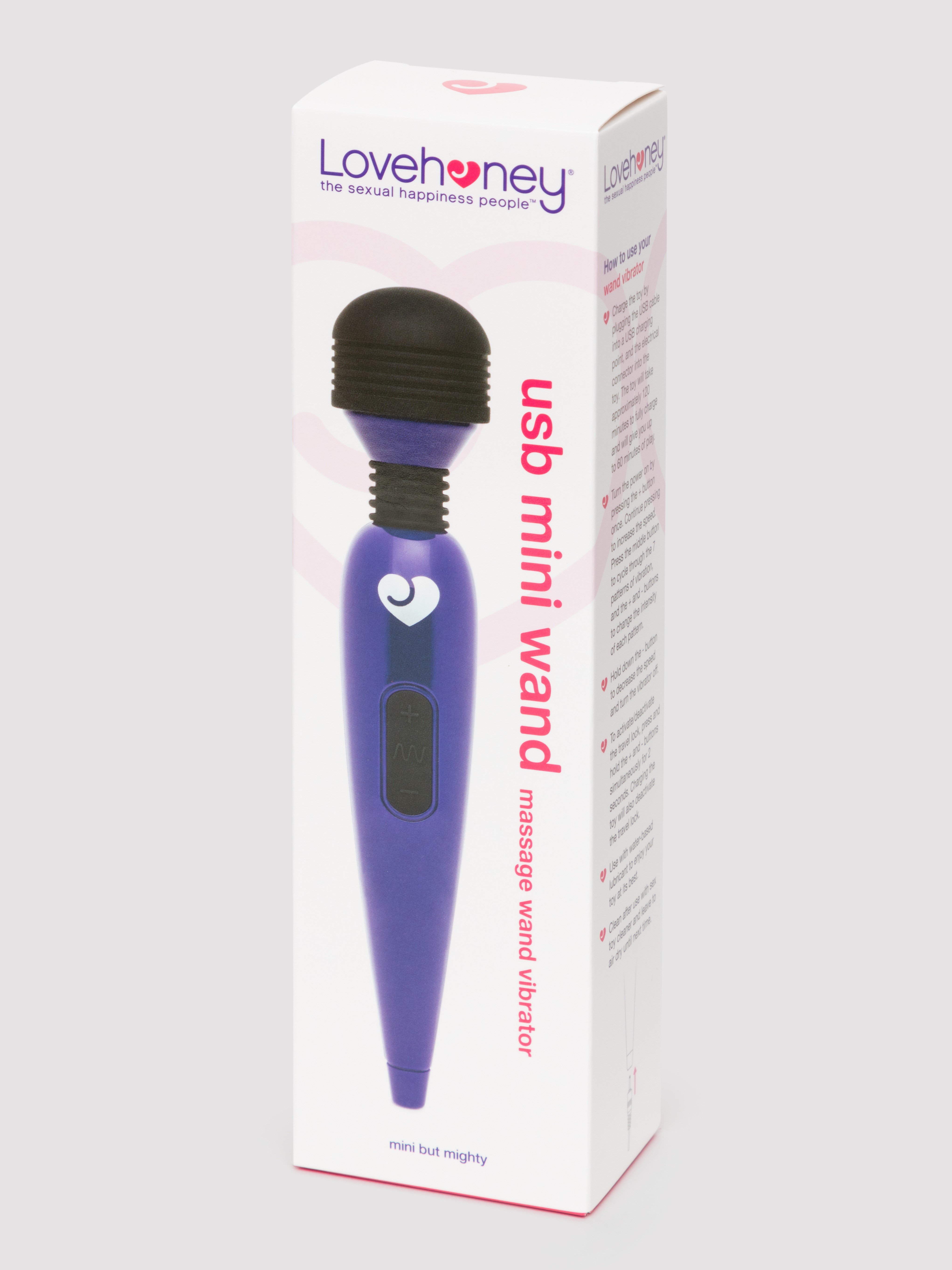 Lovehoney Deluxe Rechargeable Mini Massage Wand Vibrator , Blue, hi-res