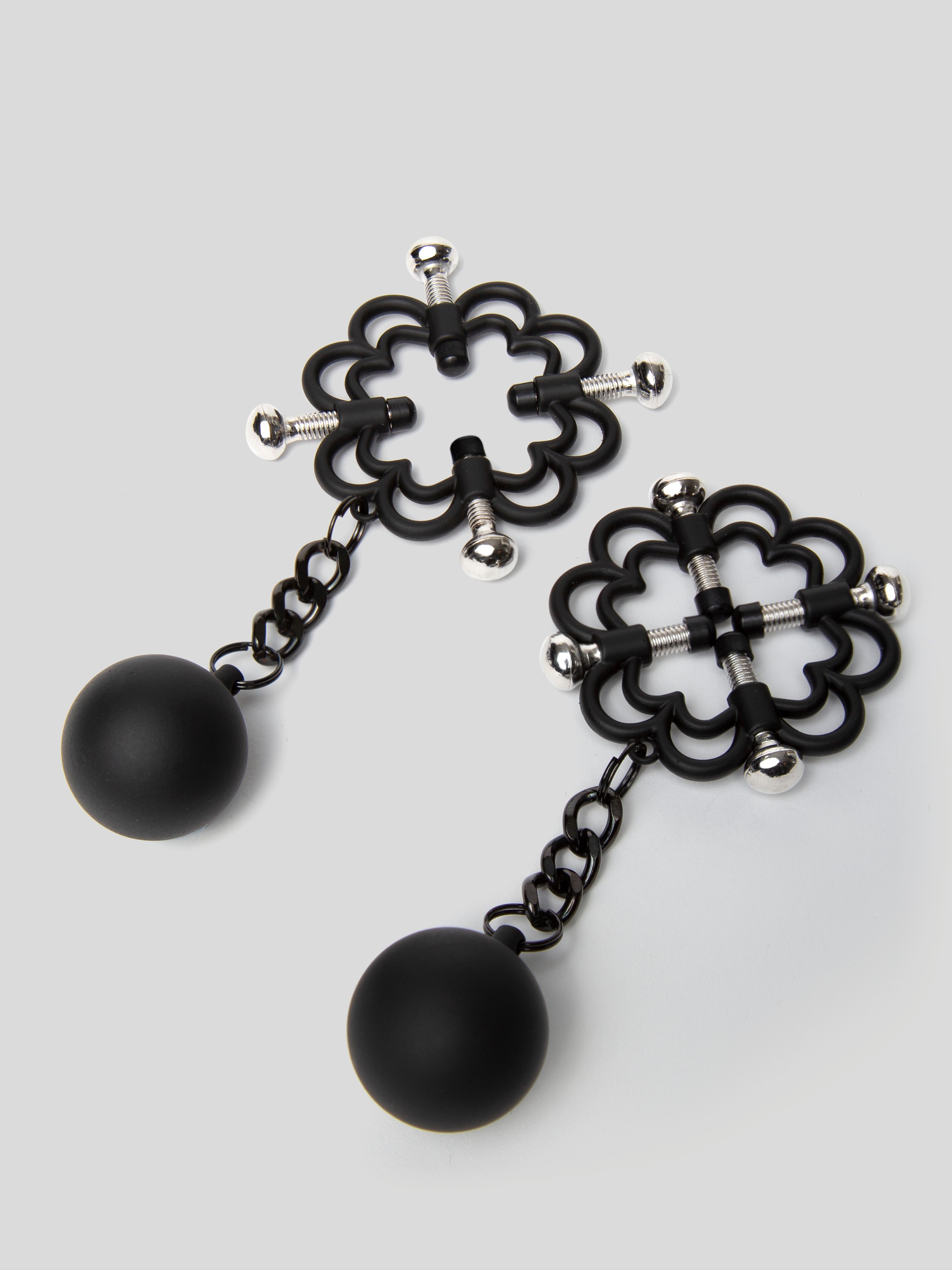 4-Point Adjustable Weighted Nipple Press, Black, hi-res