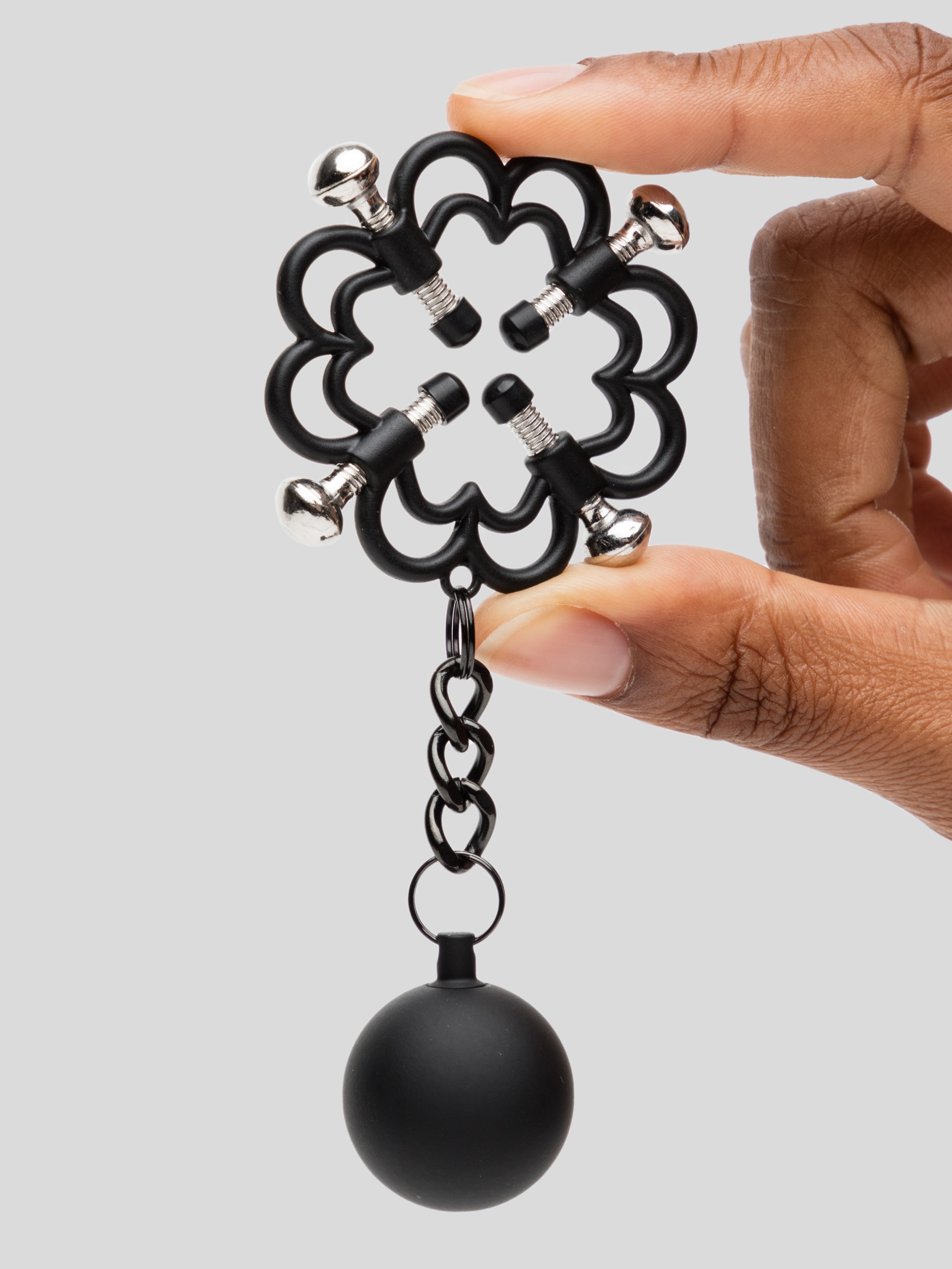 4-Point Adjustable Weighted Nipple Press, Black, hi-res