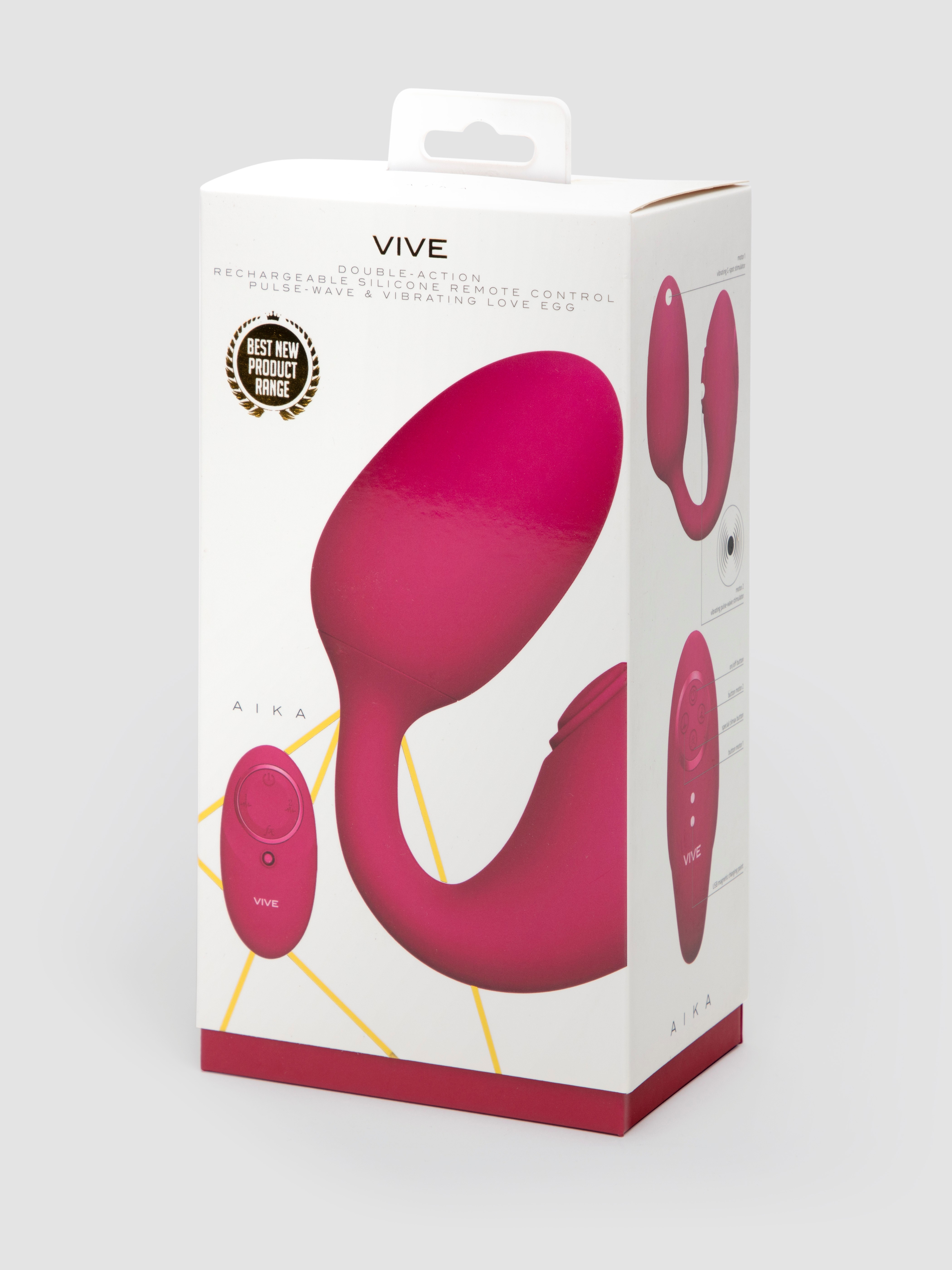 Aika Remote Control Vibrating Love Egg with Pulse Wave Clitoral Stimulation, Pink, hi-res