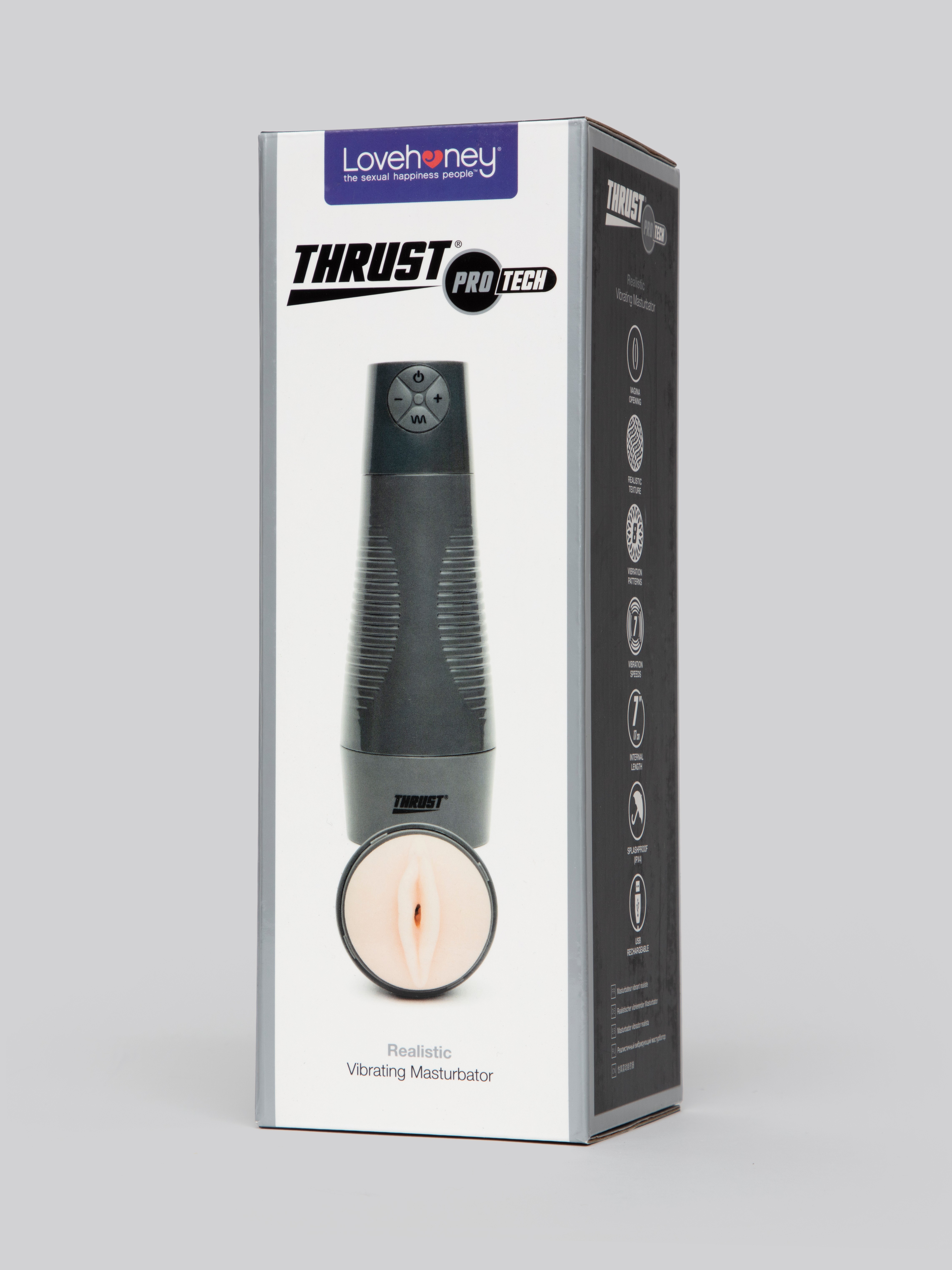 THRUST Pro Tech Realistic Vibrating Masturbator, Flesh Pink, hi-res