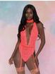 Dreamgirl Coral Lace Deep V Plunge Body, Coral, hi-res