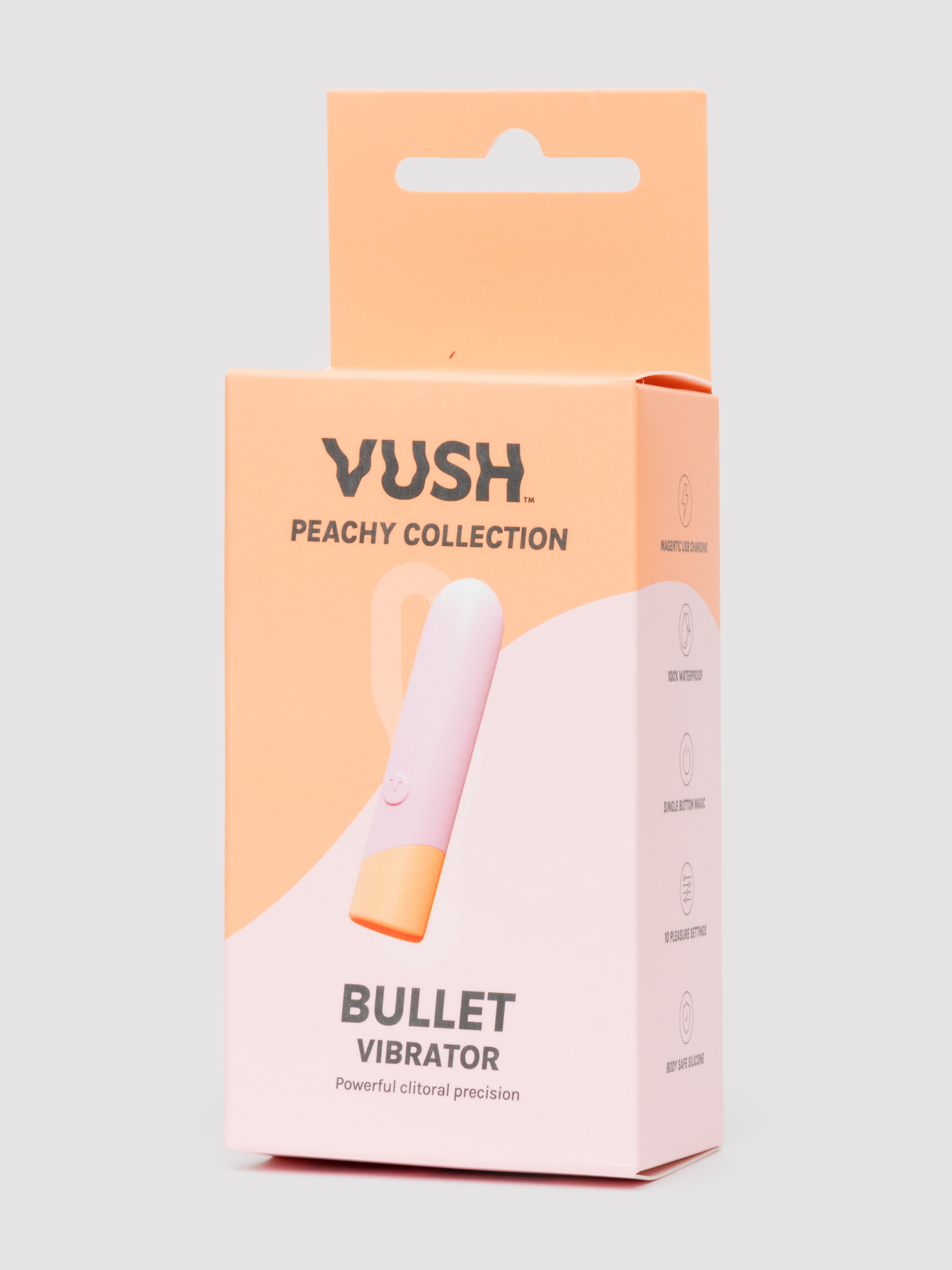 Vush Peachy Rechargeable Silicone Bullet Massager, Pink, hi-res