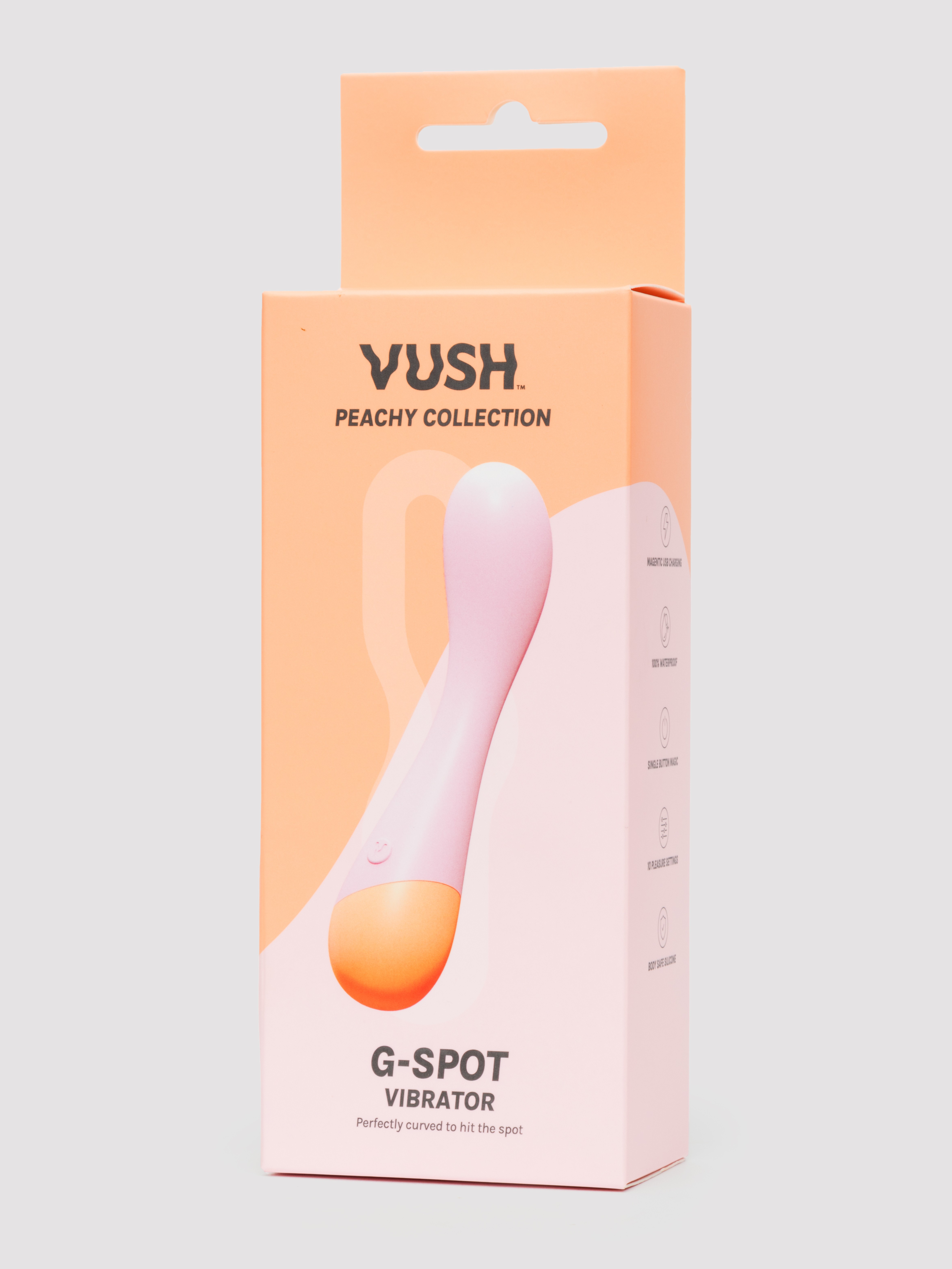 Vush Peachy Rechargeable Silicone G-Spot Massager , Pink, hi-res
