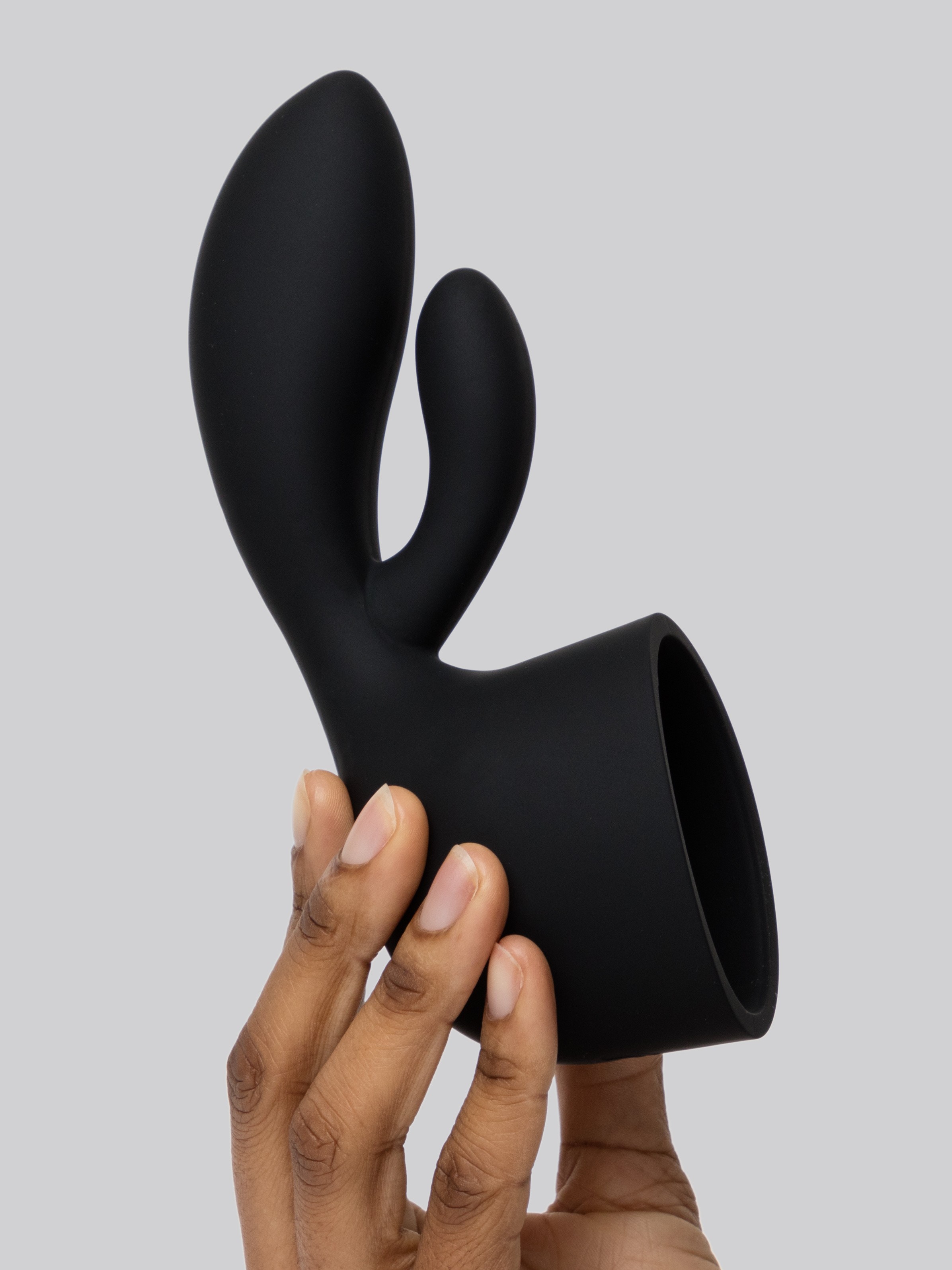 Lovehoney Silicone Rabbit Magic Wand Attachment, Black, hi-res