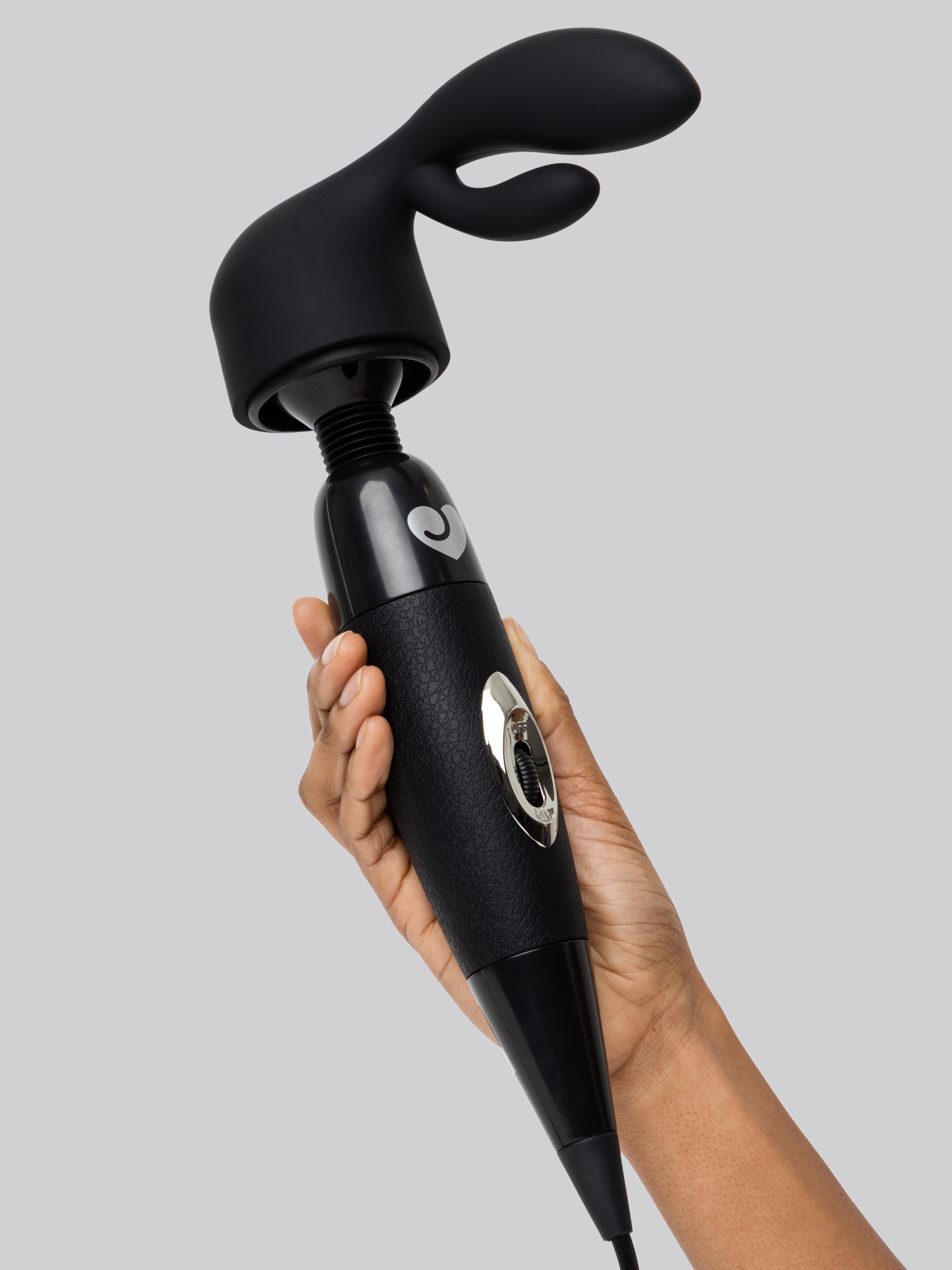 Lovehoney Silicone Rabbit Magic Wand Attachment, Black, hi-res