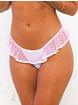 Escante Black Lace Ruffle With Me Heart Crotchless Panties, Pink, hi-res