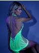 Fantasy Lingerie Glow Neon Green Halterneck Mini Dress, Green, hi-res