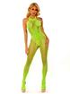 Fantasy Lingerie Neon Green Crotchless Fishnet Bodystocking, Green, hi-res