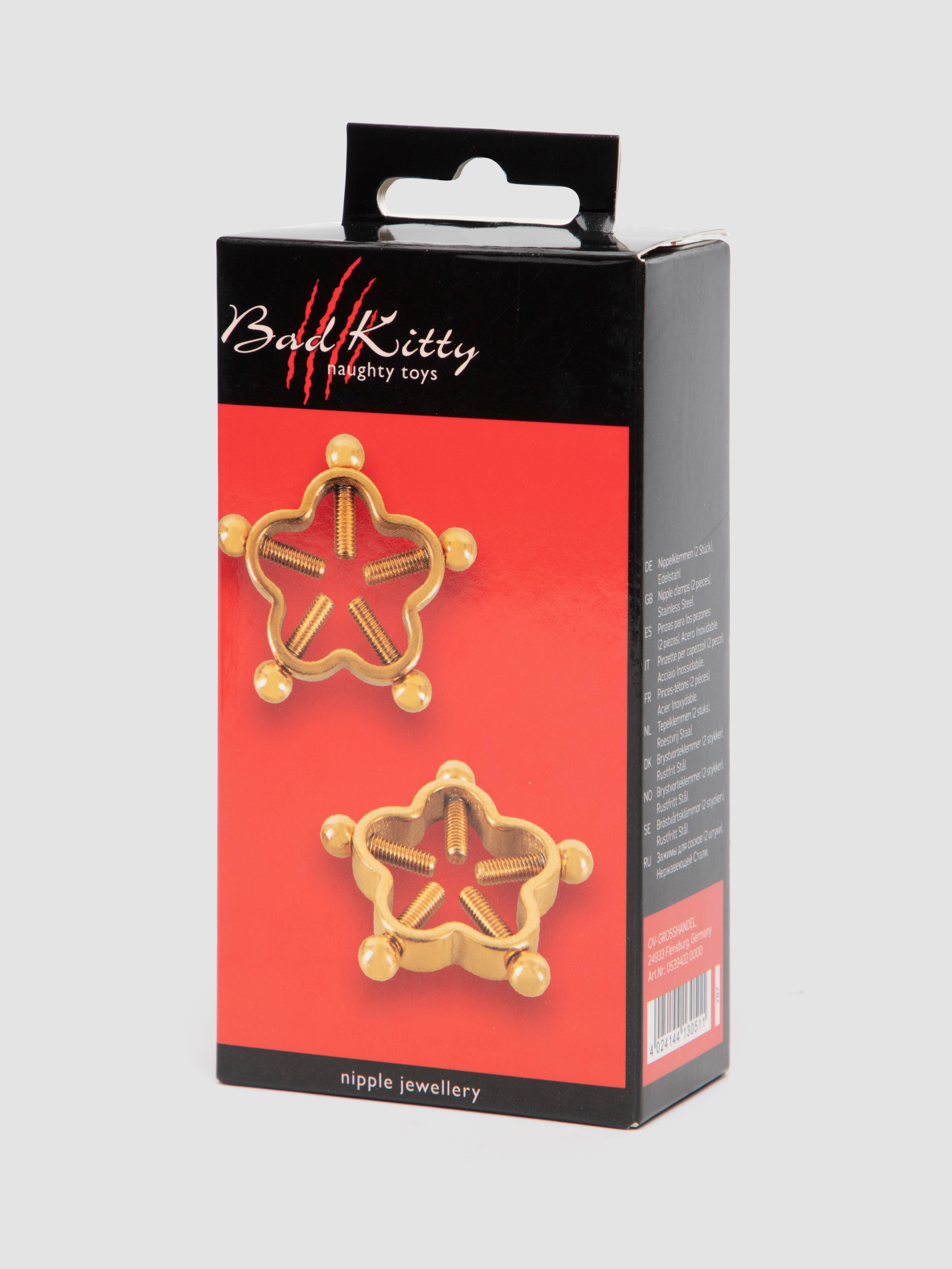 Gold Flower 5 Point Adjustable Stainless Steel Nipple Clamps, Gold, hi-res