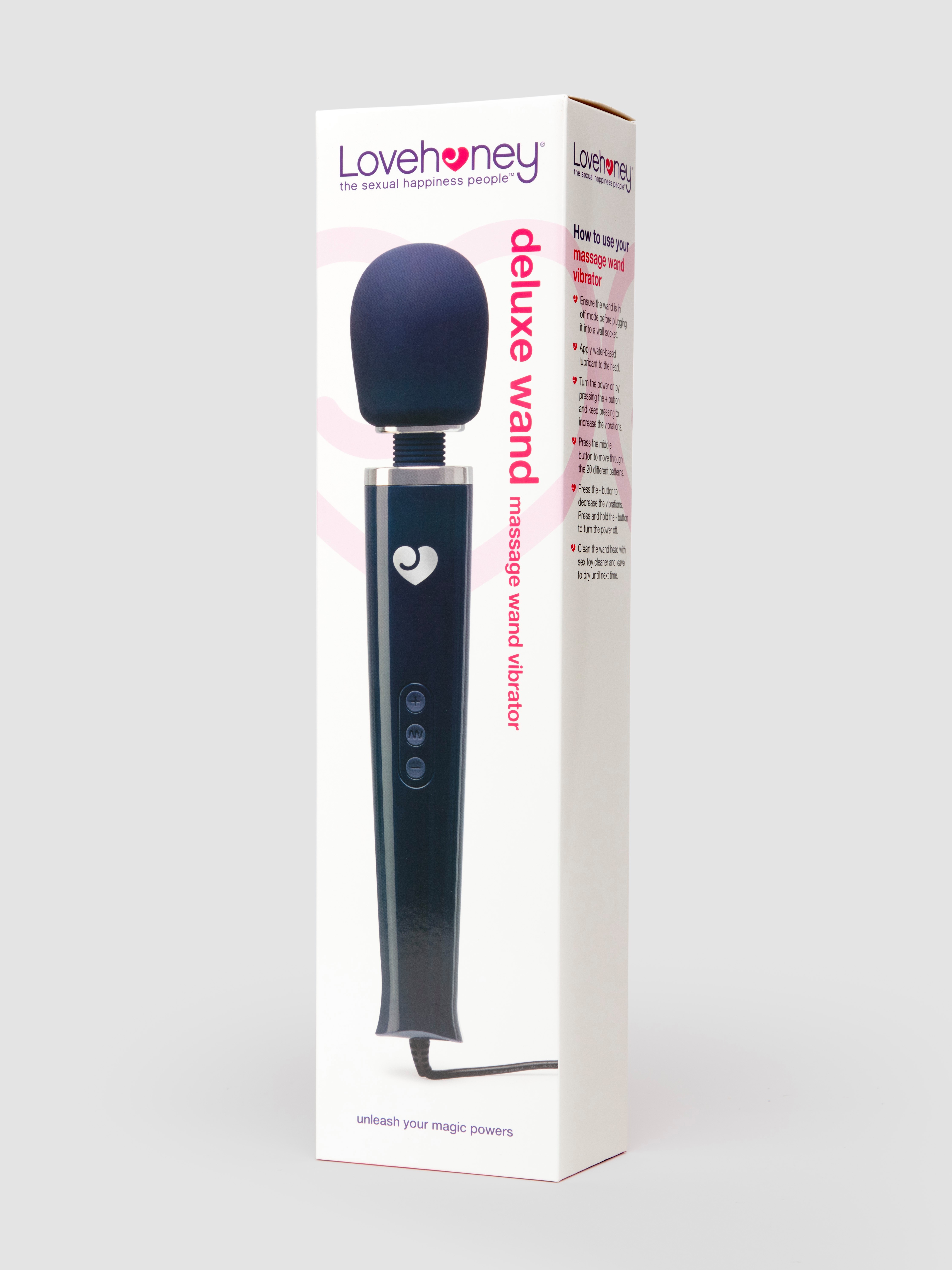 Lovehoney Deluxe Extra Powerful Mains Powered Massage Wand Vibrator, Blue, hi-res