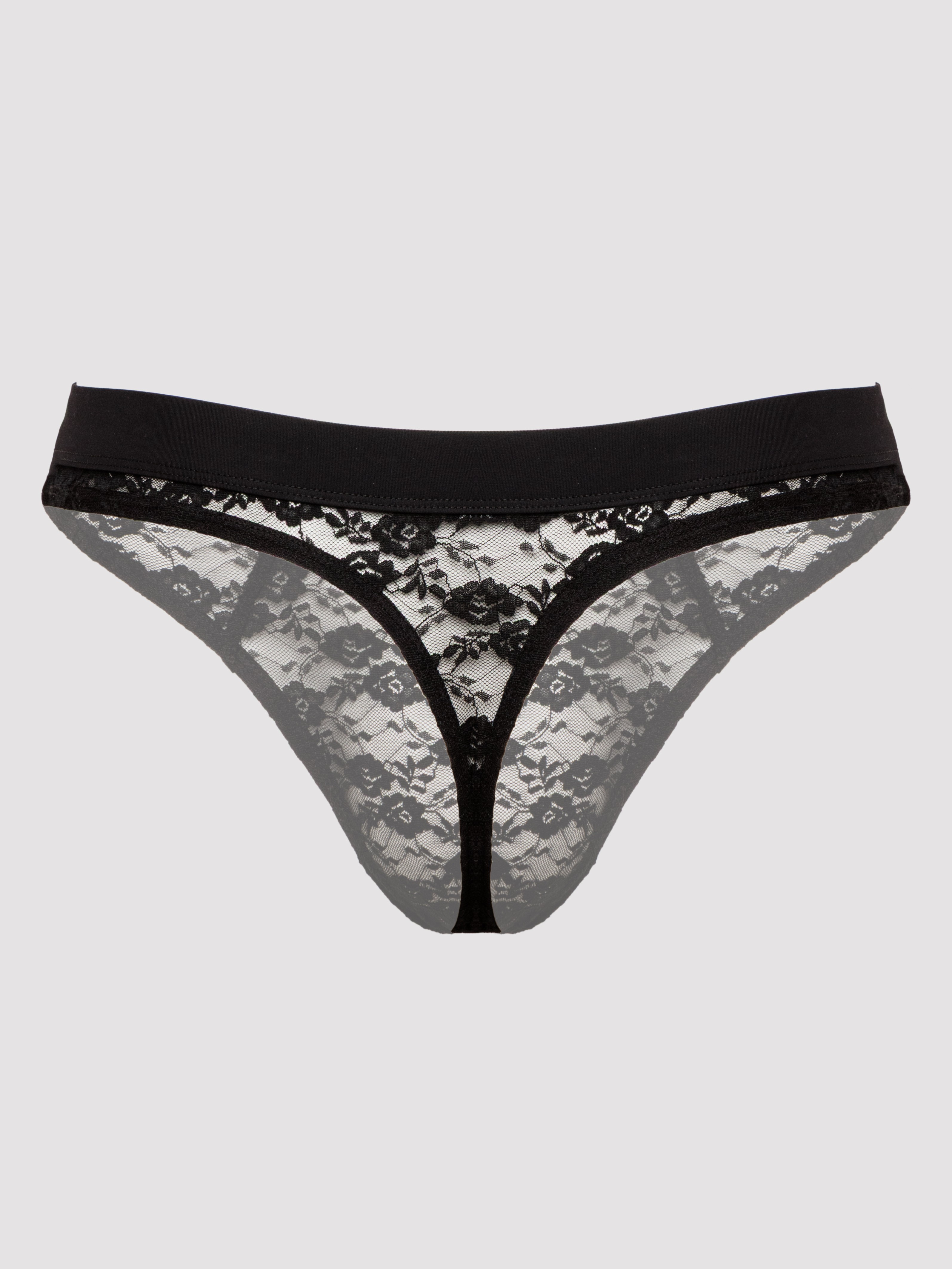 LHM Red Lace Thong, Black, hi-res