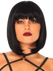 Leg Avenue Brunette Short Natural Wig With Fringe, , hi-res
