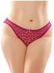 Fantasy Lingerie Bottoms Up Black Daisy Lace Crotchless Panties, Pink, hi-res