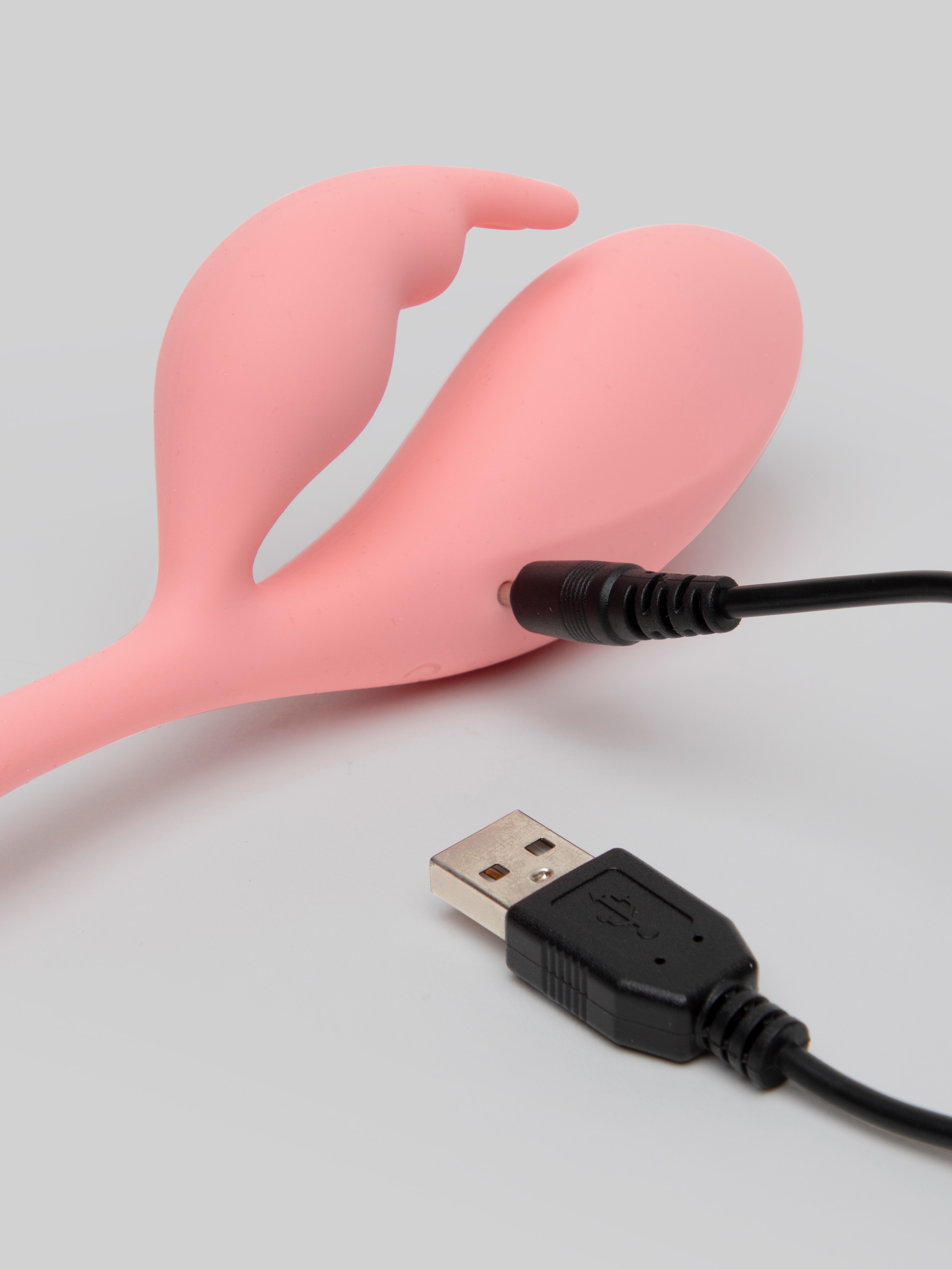 Elle Flexible Rechargeable Liquid Silicone Bunny Vibrator, Pink, hi-res