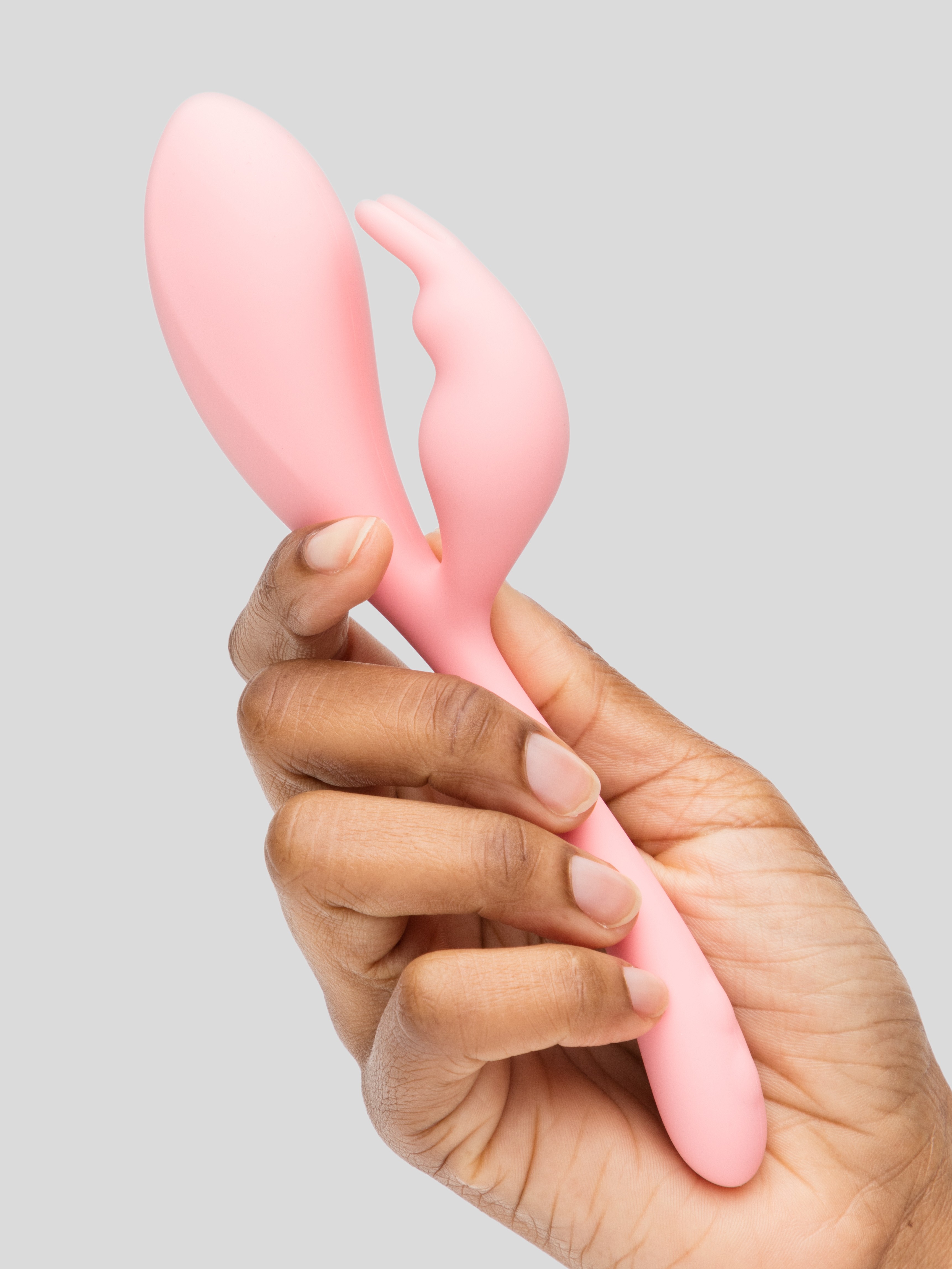 Elle Flexible Rechargeable Liquid Silicone Bunny Vibrator, Pink, hi-res