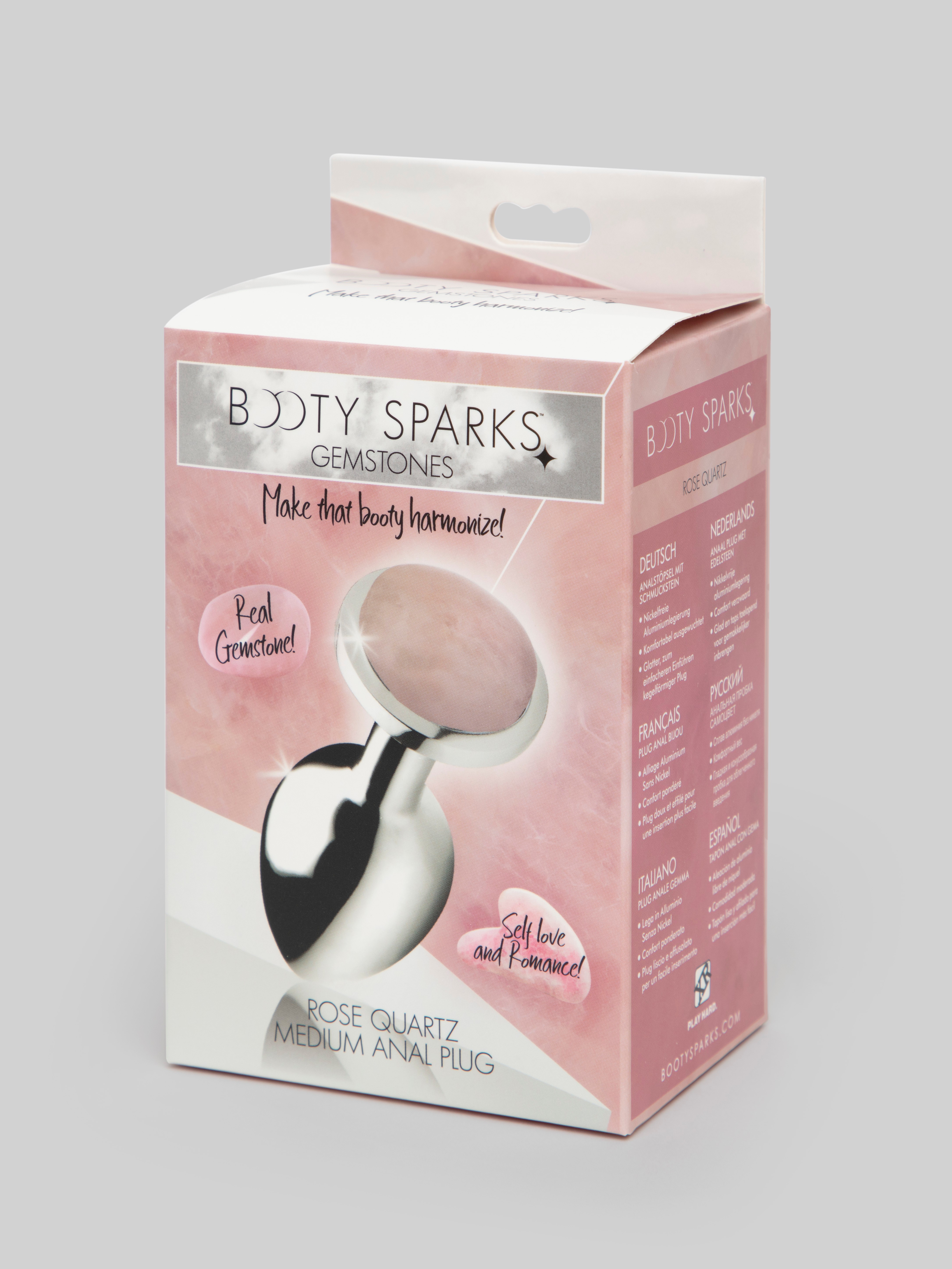 Gemstones Silver Aluminum Butt Plug 2.5 Inch, Pink, hi-res