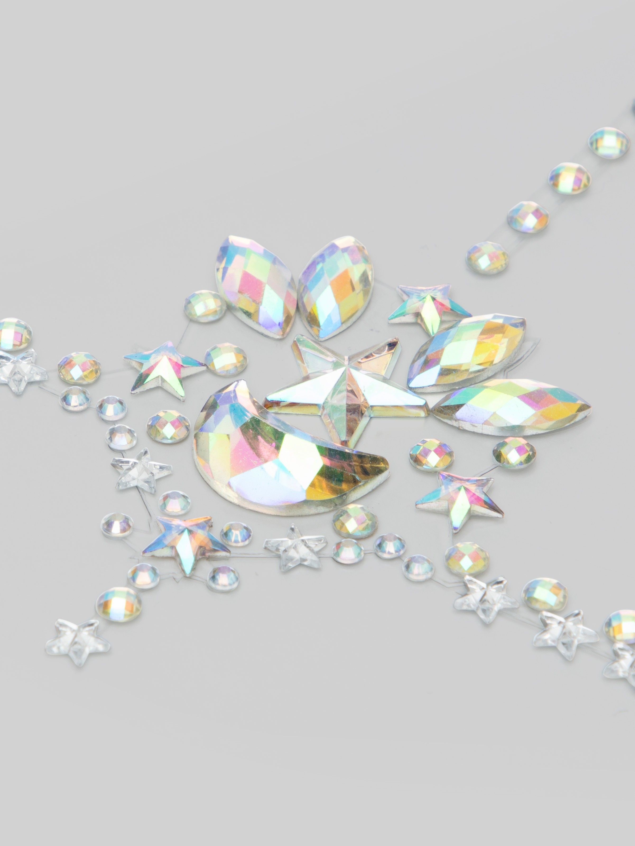 Leg Avenue Karma Face Jewel Stickers, Silver, hi-res