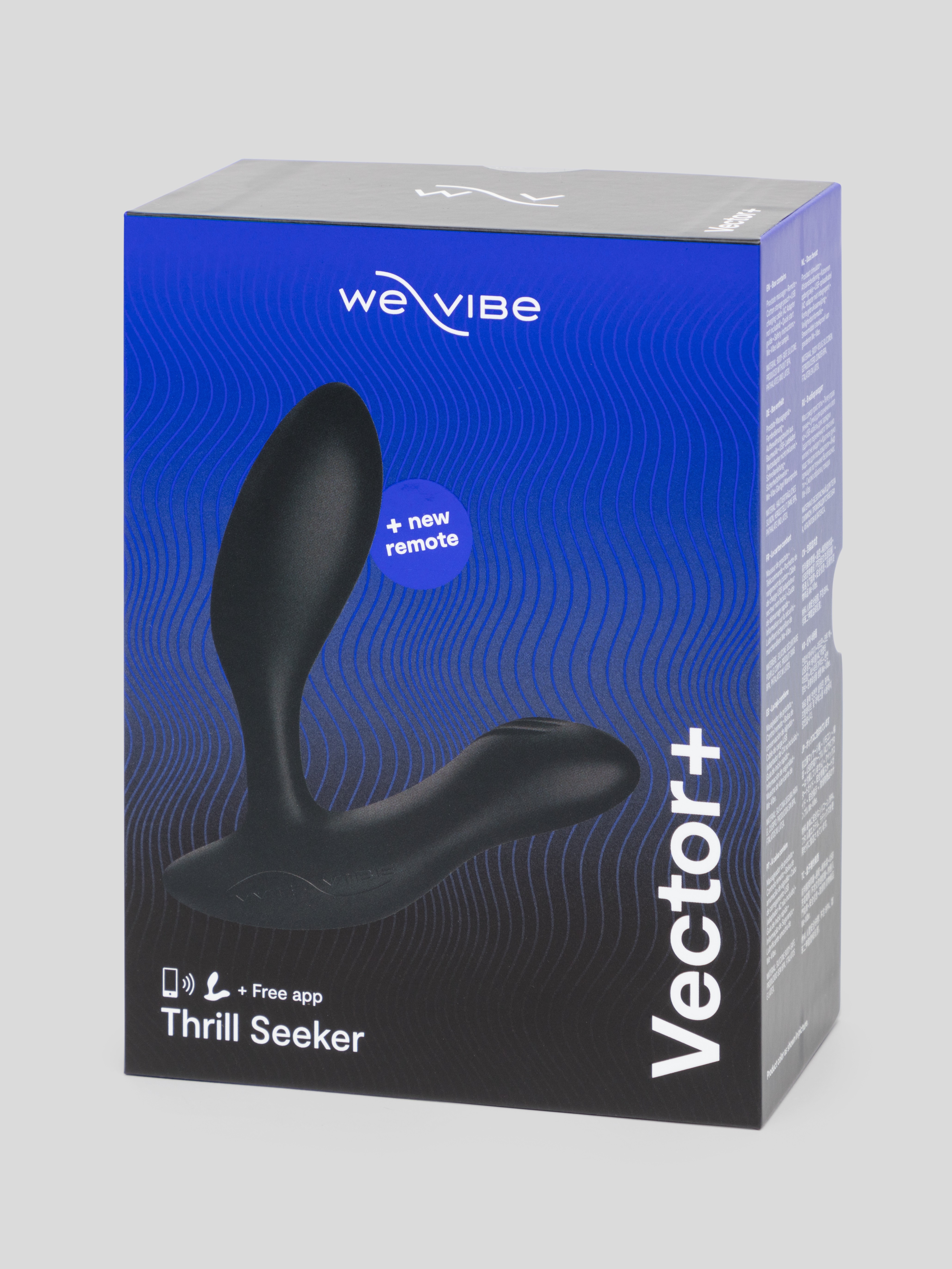 We-Vibe Vector+ App and Remote Controlled Rechargeable Prostate Massager, Black, hi-res