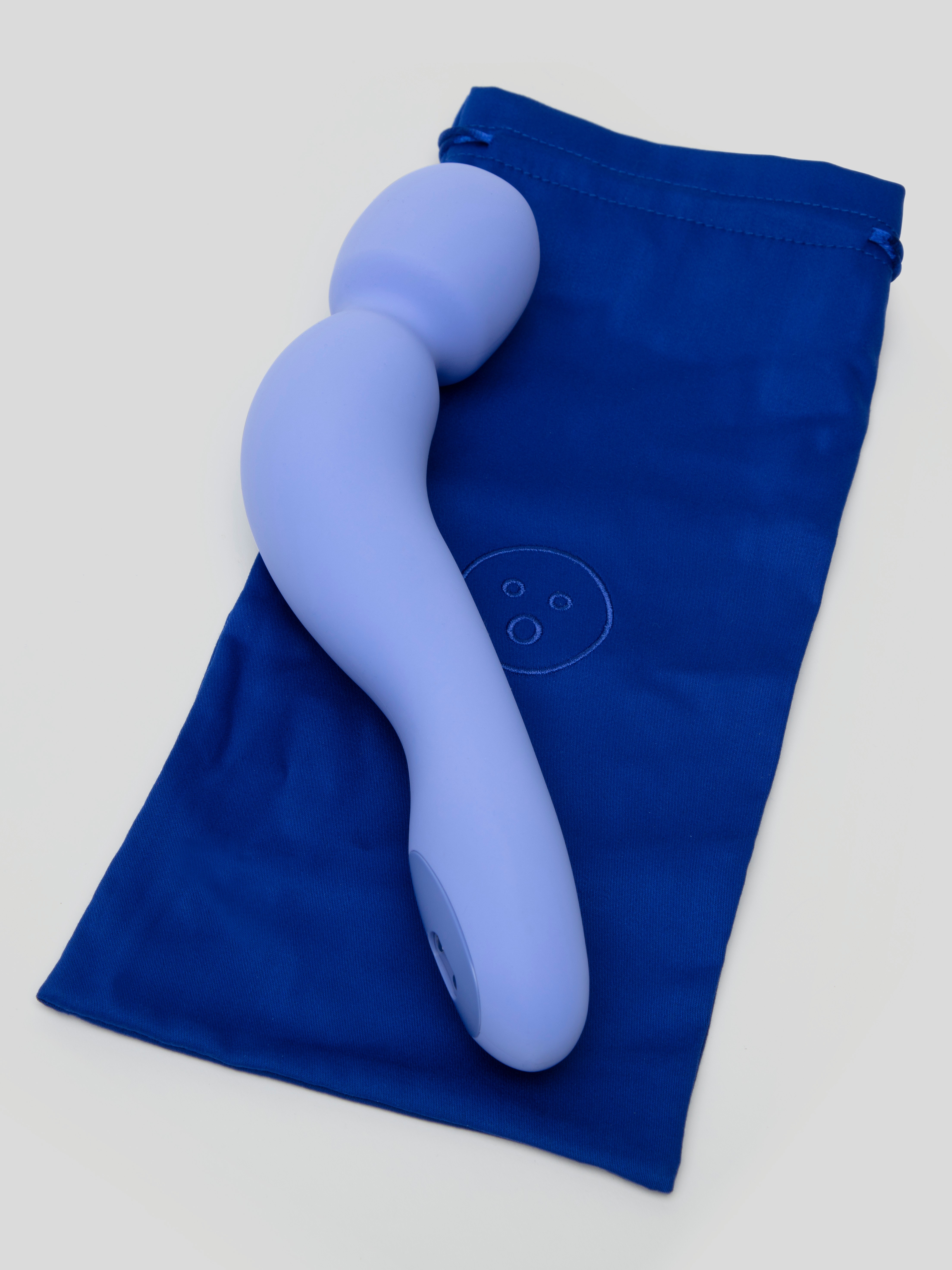 Dame Com Rechargeable Quiet Silicone Wand Massager , Blue, hi-res