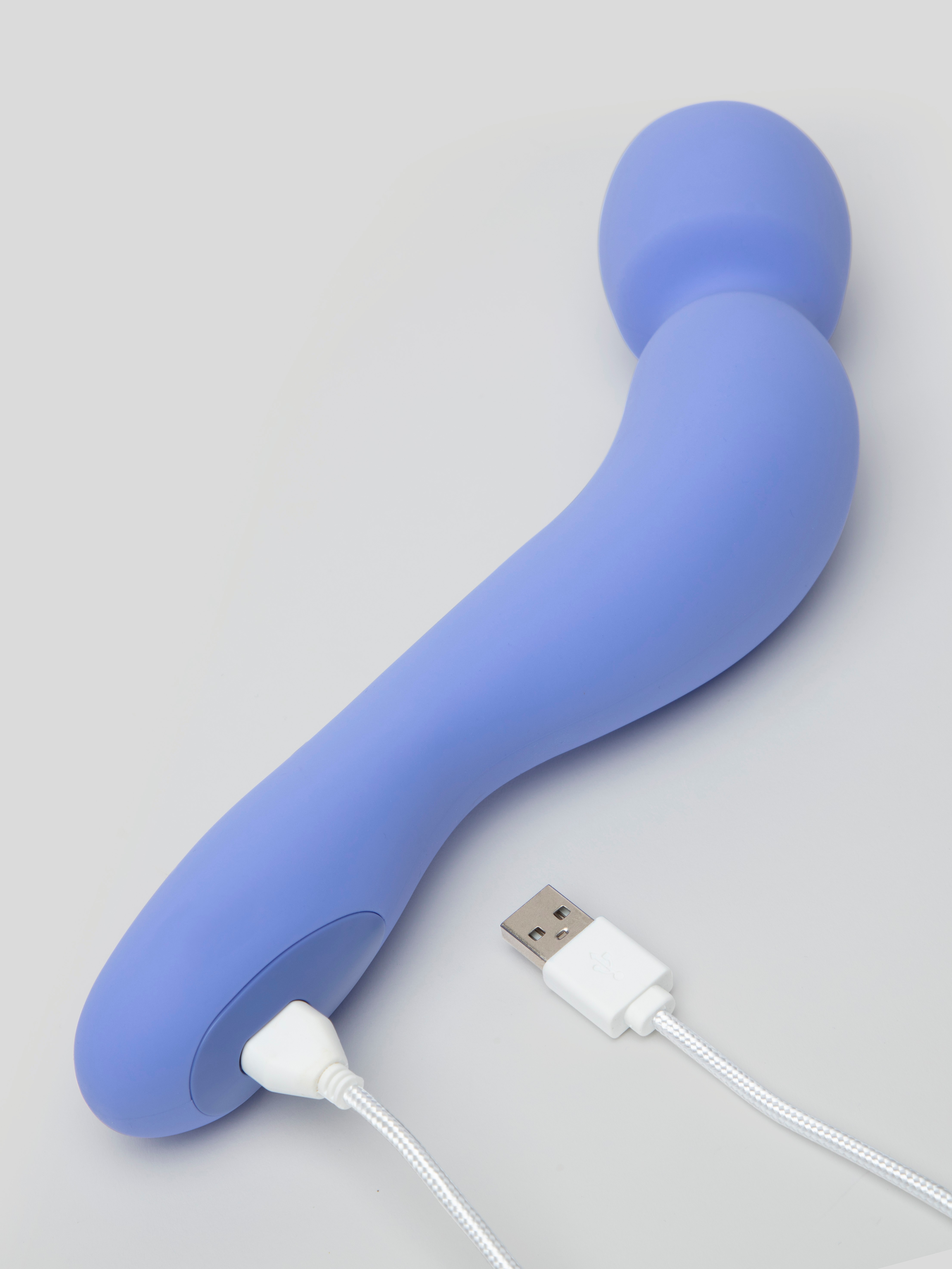 Dame Com Rechargeable Quiet Silicone Wand Massager , Blue, hi-res