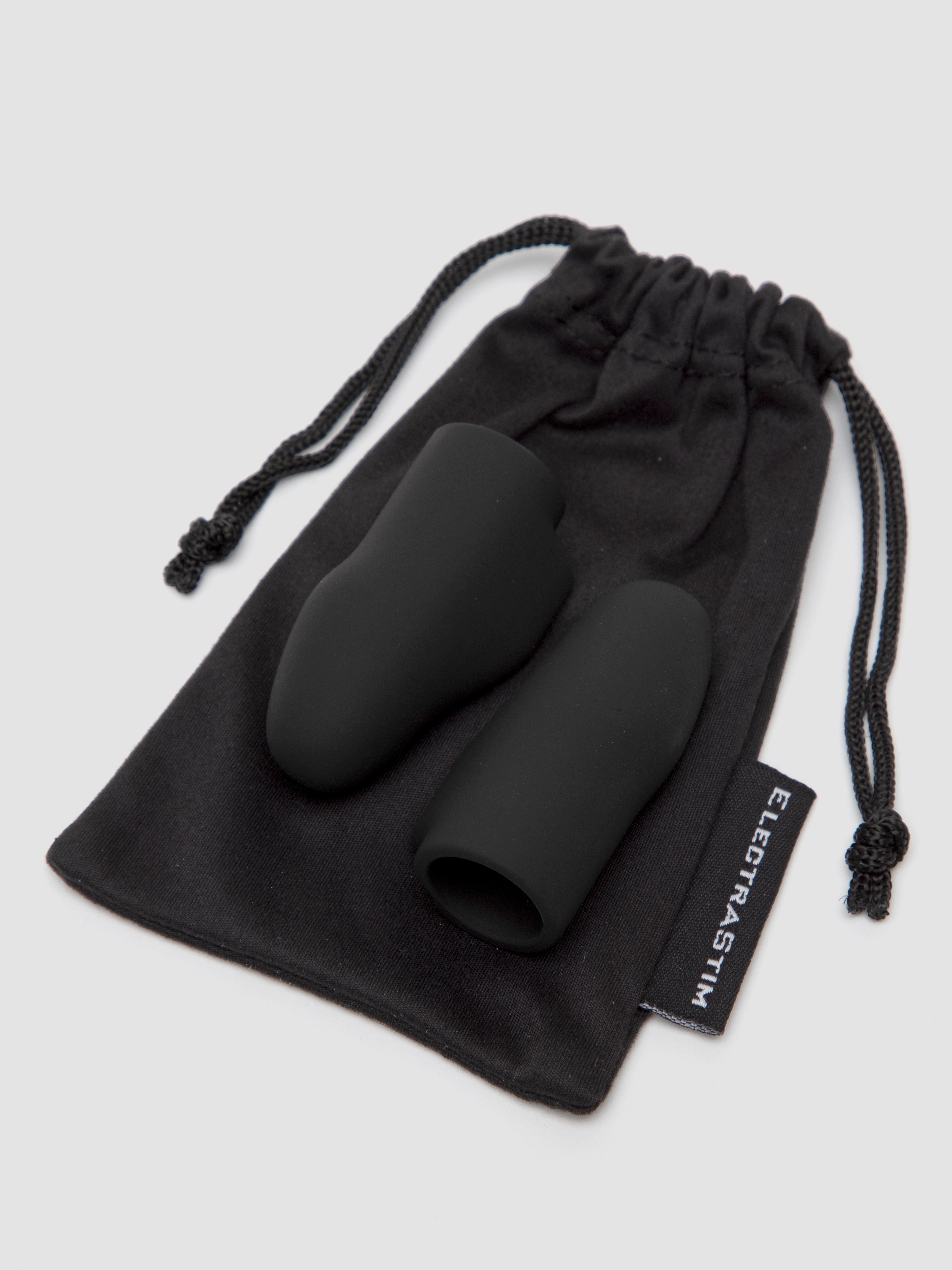 ElectraStim Silicone Noir Electro Finger Sleeves , Black, hi-res