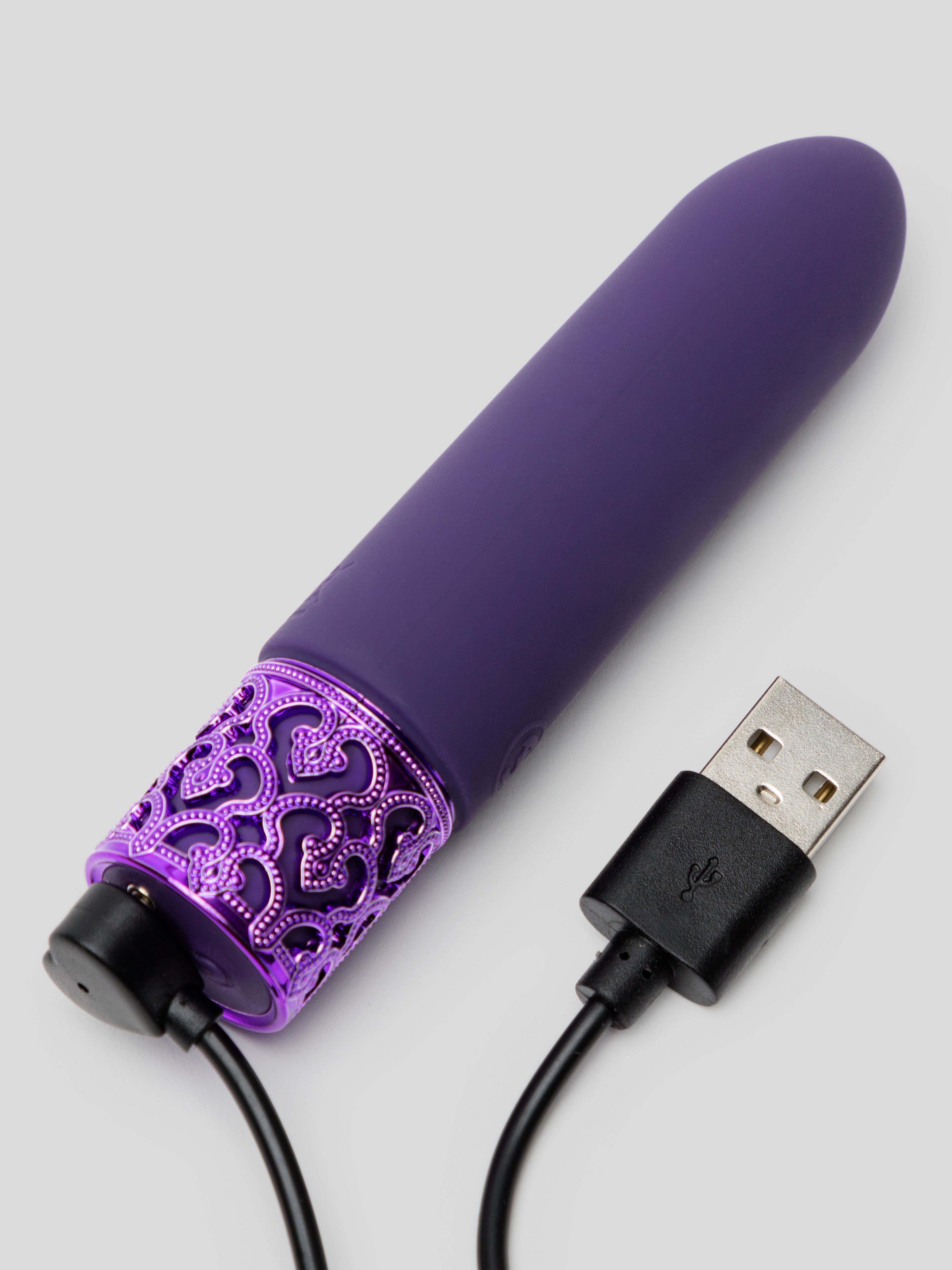 Royal Gems Imperial Rechargeable Silicone Bullet Vibrator, Purple, hi-res