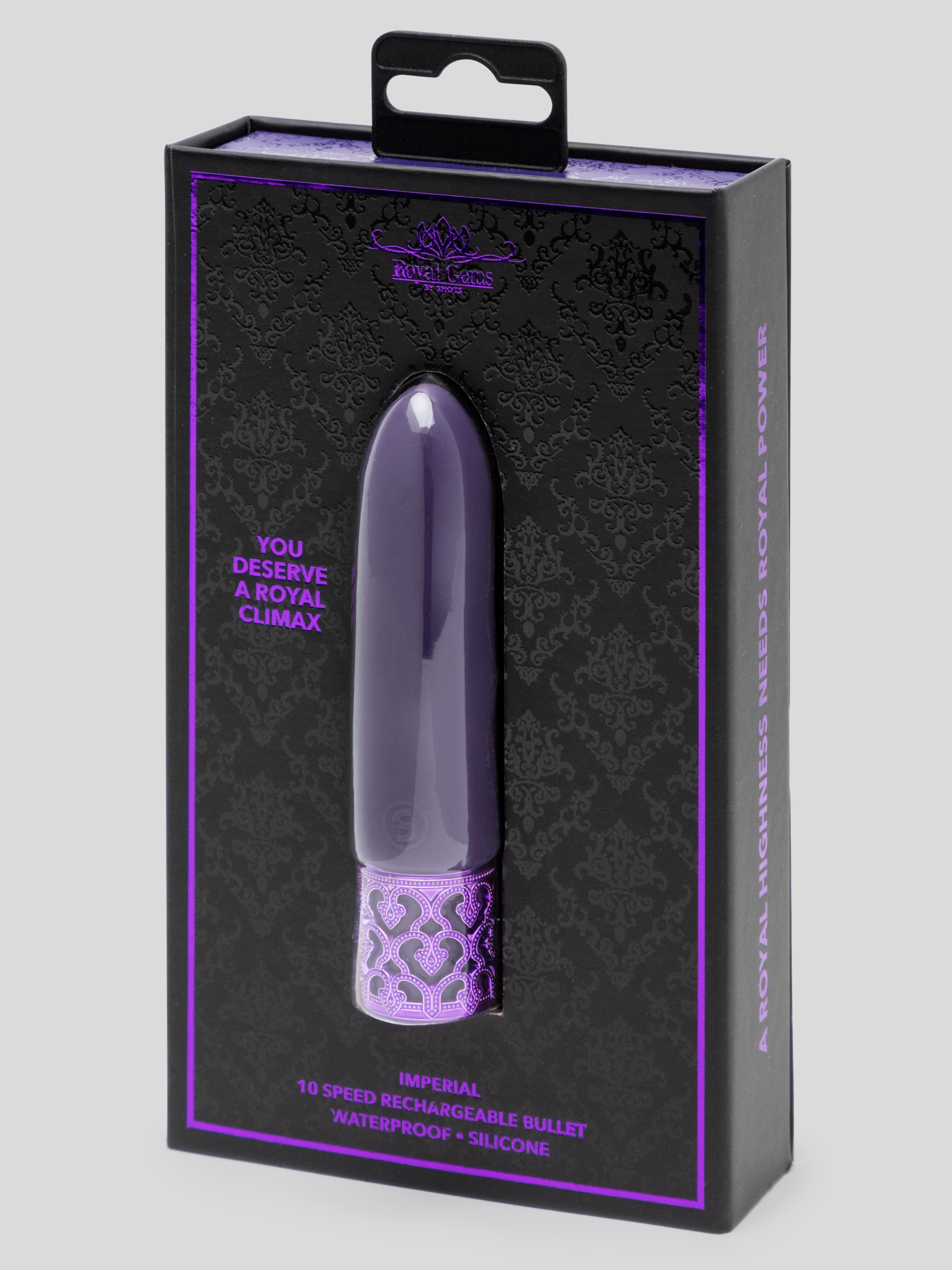 Royal Gems Imperial Rechargeable Silicone Bullet Vibrator, Purple, hi-res