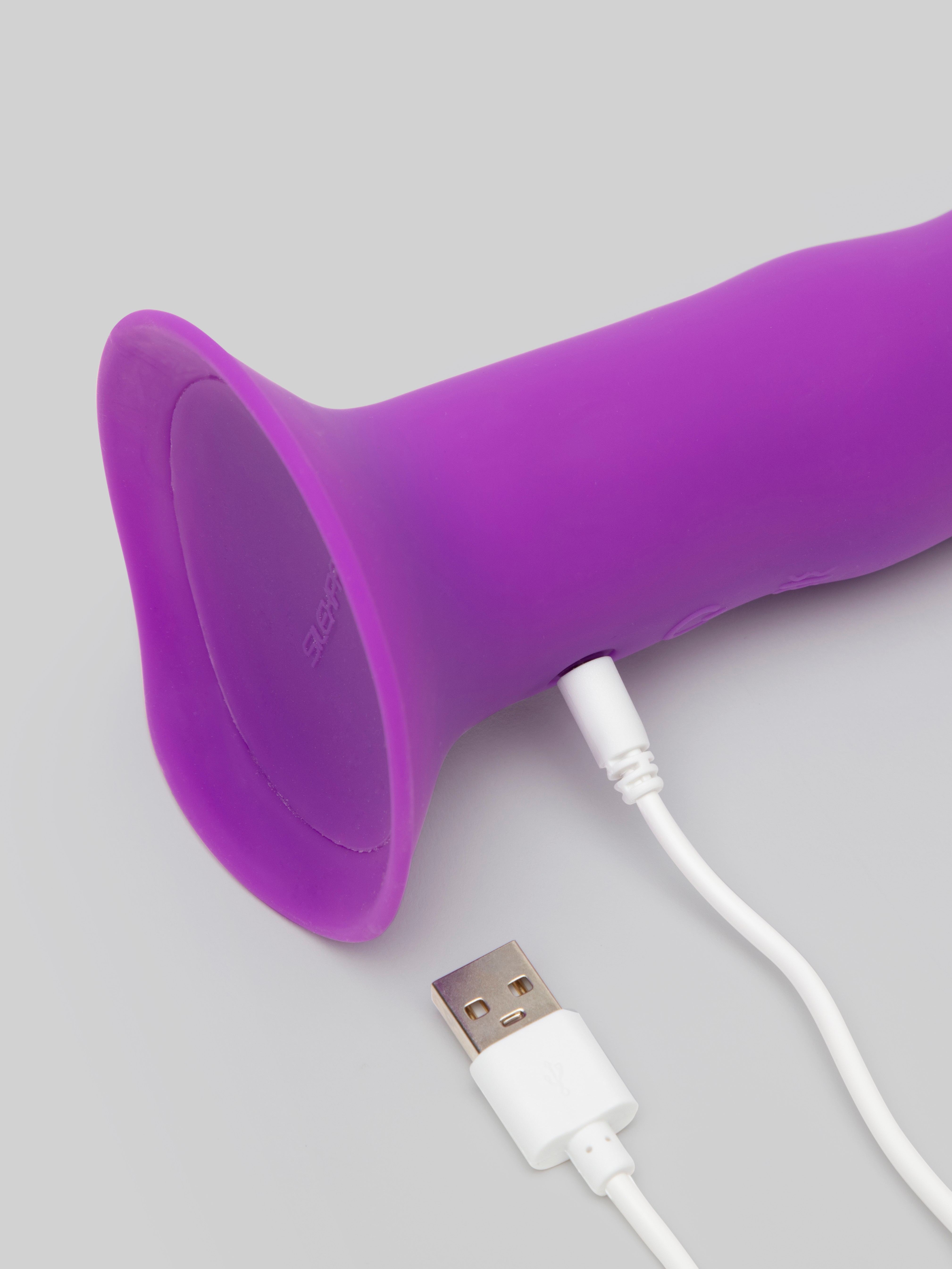 Hitsens 3 Rechargeable Dual-Density Vibrating Silicone Dildo 6.5, Purple, hi-res