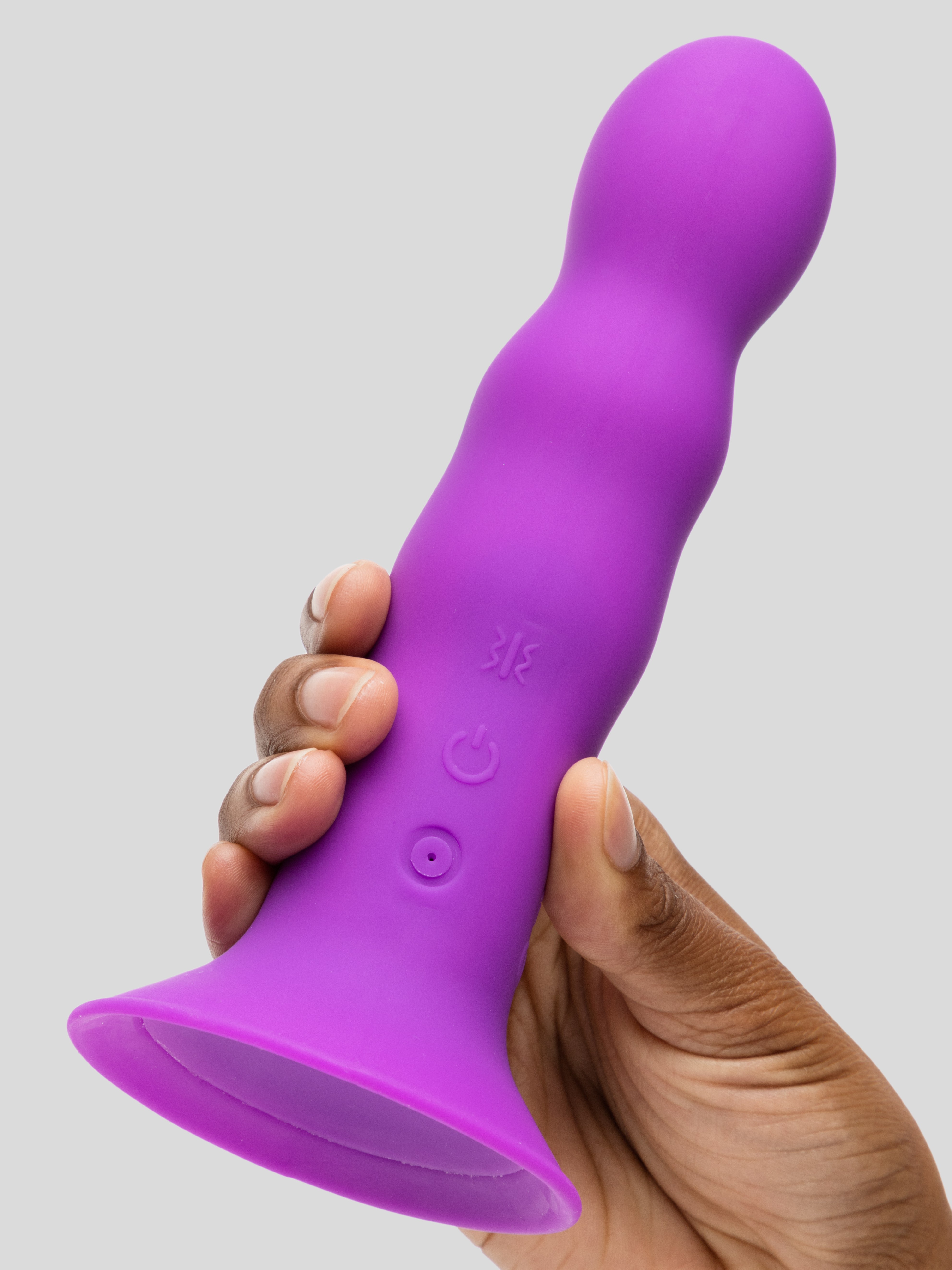 Hitsens 3 Rechargeable Dual-Density Vibrating Silicone Dildo 6.5, Purple, hi-res