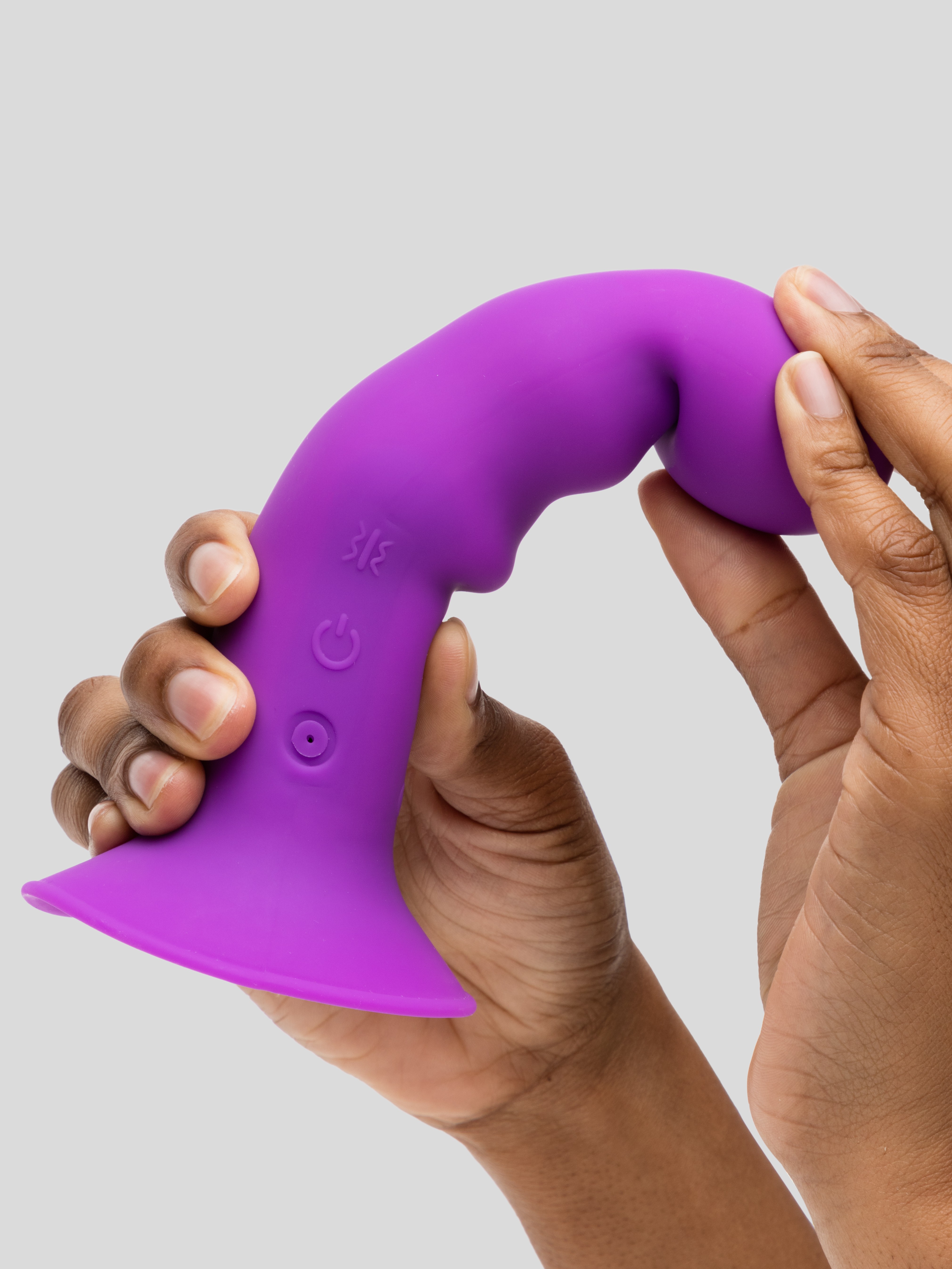 Hitsens 3 Rechargeable Dual-Density Vibrating Silicone Dildo 6.5, Purple, hi-res