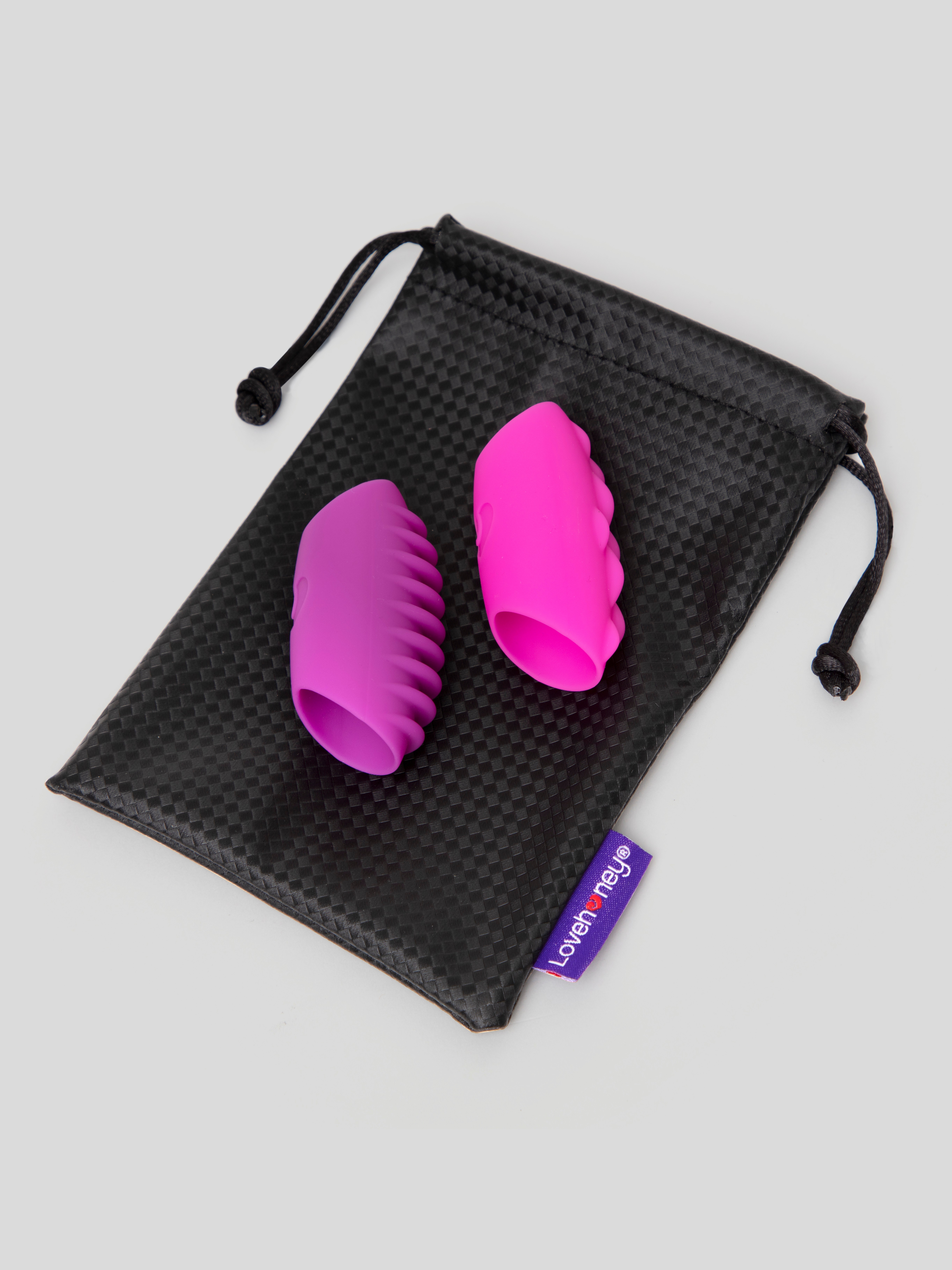 Lovehoney Ignite Silicone Textured Finger Stimulators , Pink, hi-res