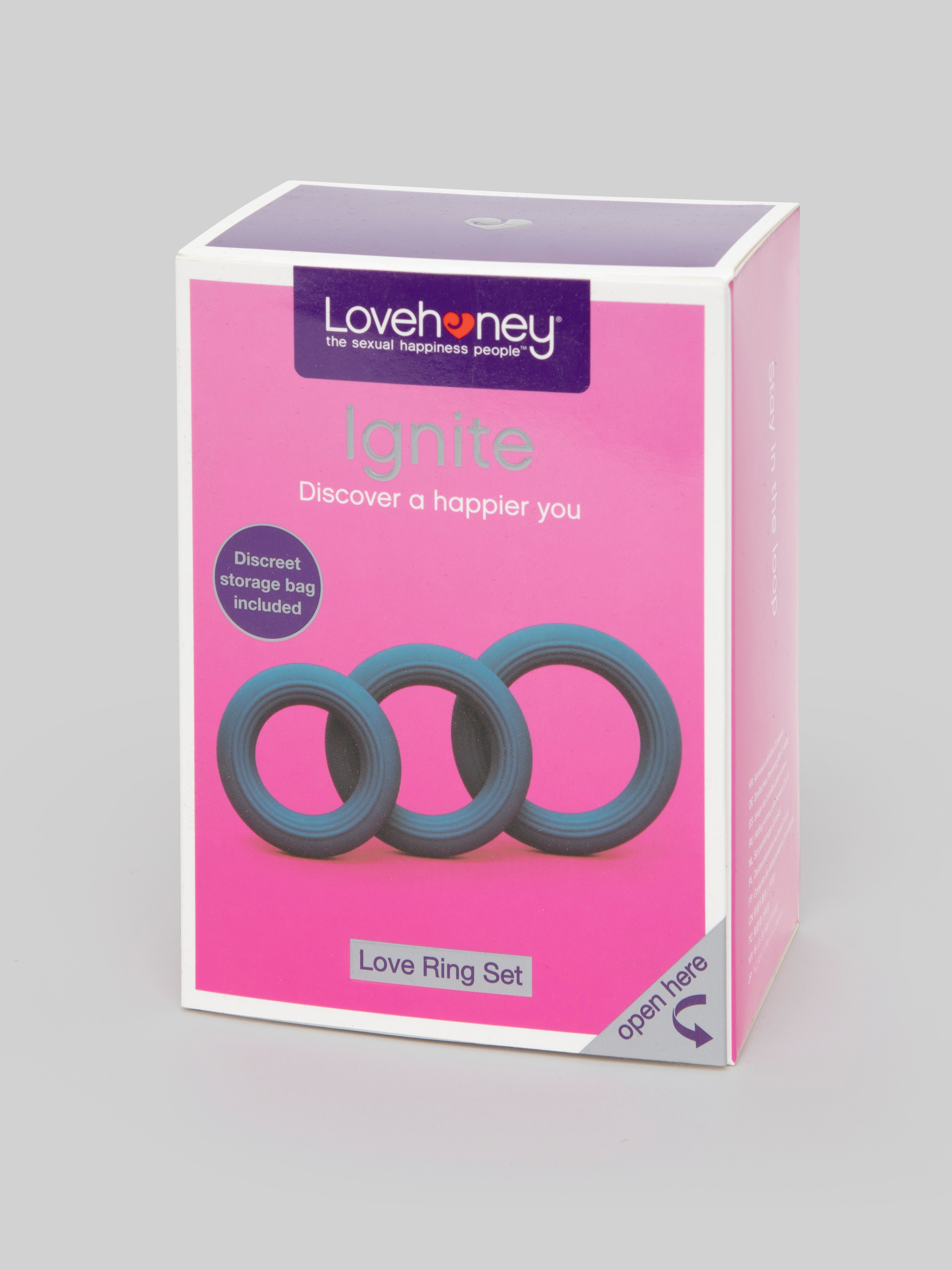 Lovehoney Ignite Silicone Love Ring Set (3 Piece), Blue, hi-res