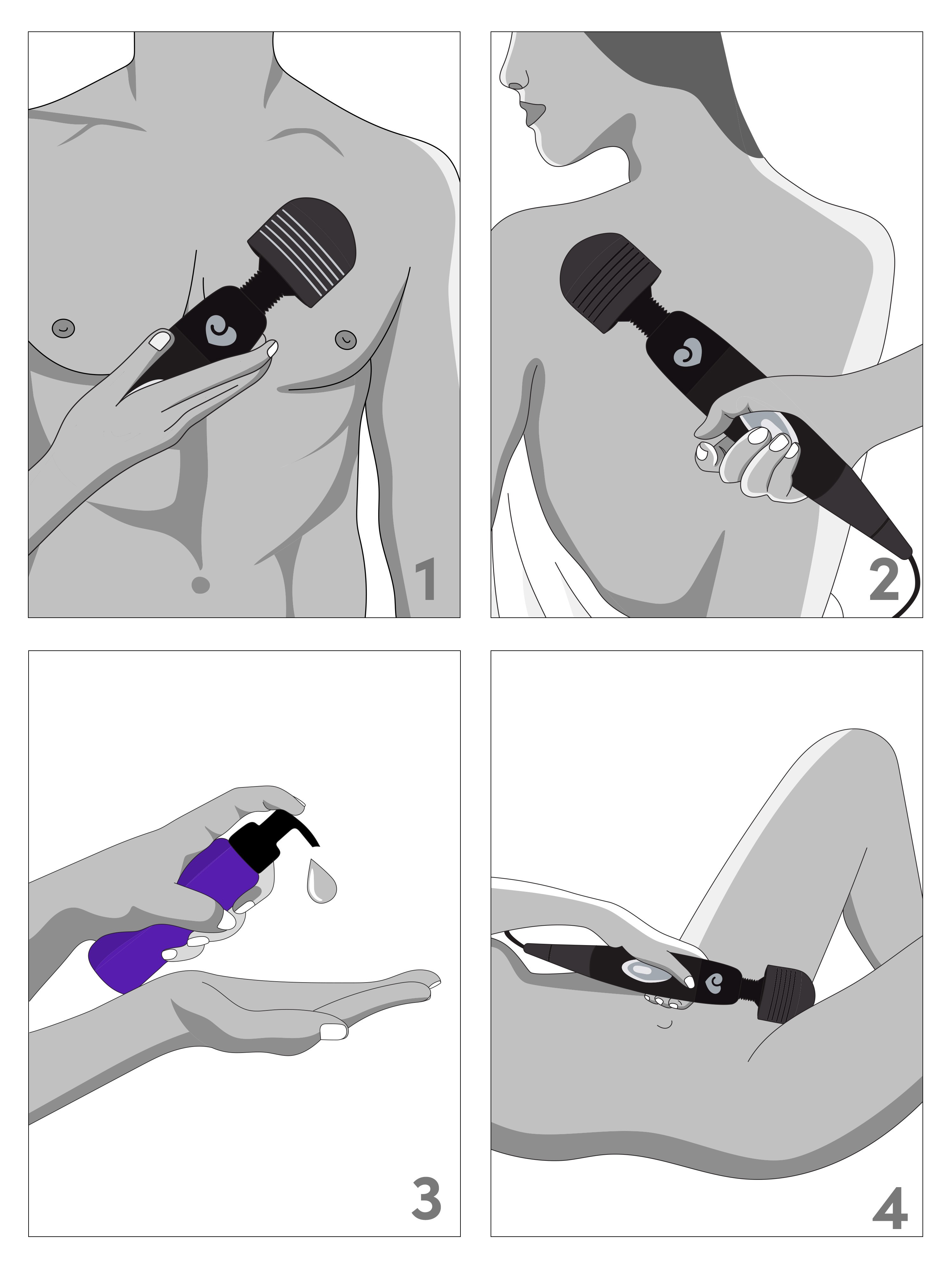 Lovehoney Extra Powerful Multispeed Mains Powered Magic Wand Vibrator, Black, hi-res