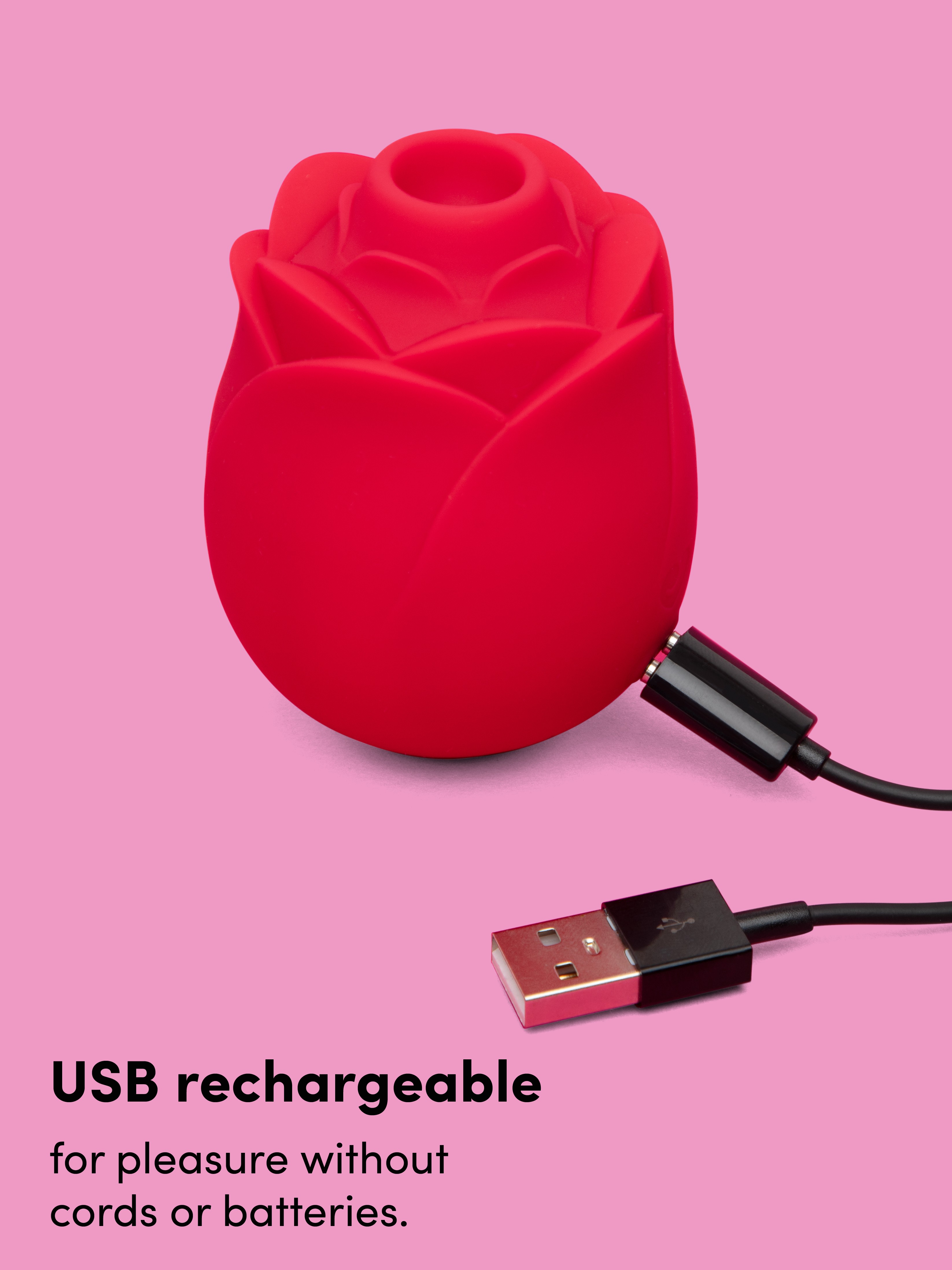 Lovehoney mon ami Pleasure Air Rose Clitoral Suction Stimulator, Red, hi-res