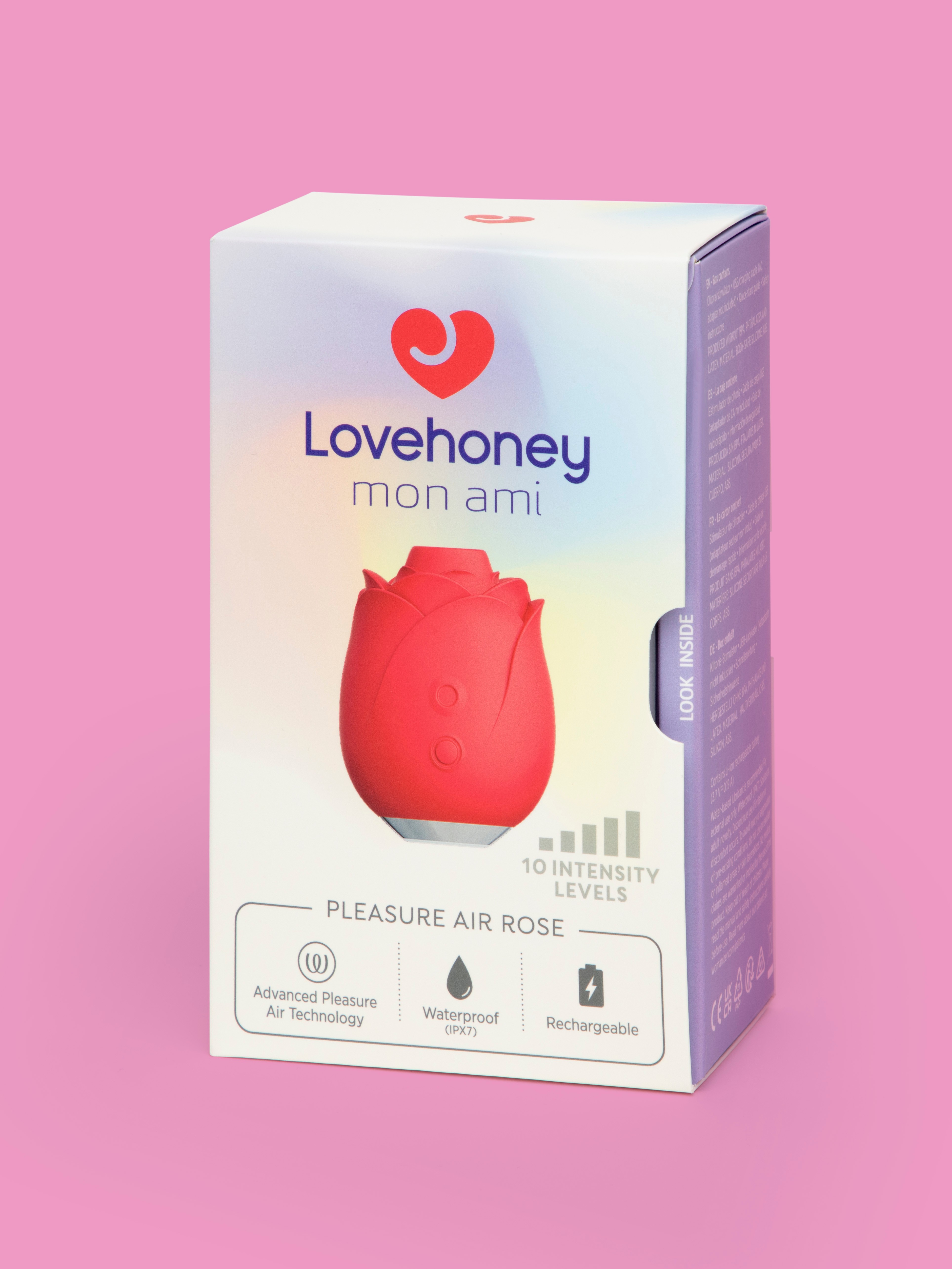 Lovehoney mon ami Pleasure Air Rose Clitoral Suction Stimulator, Red, hi-res
