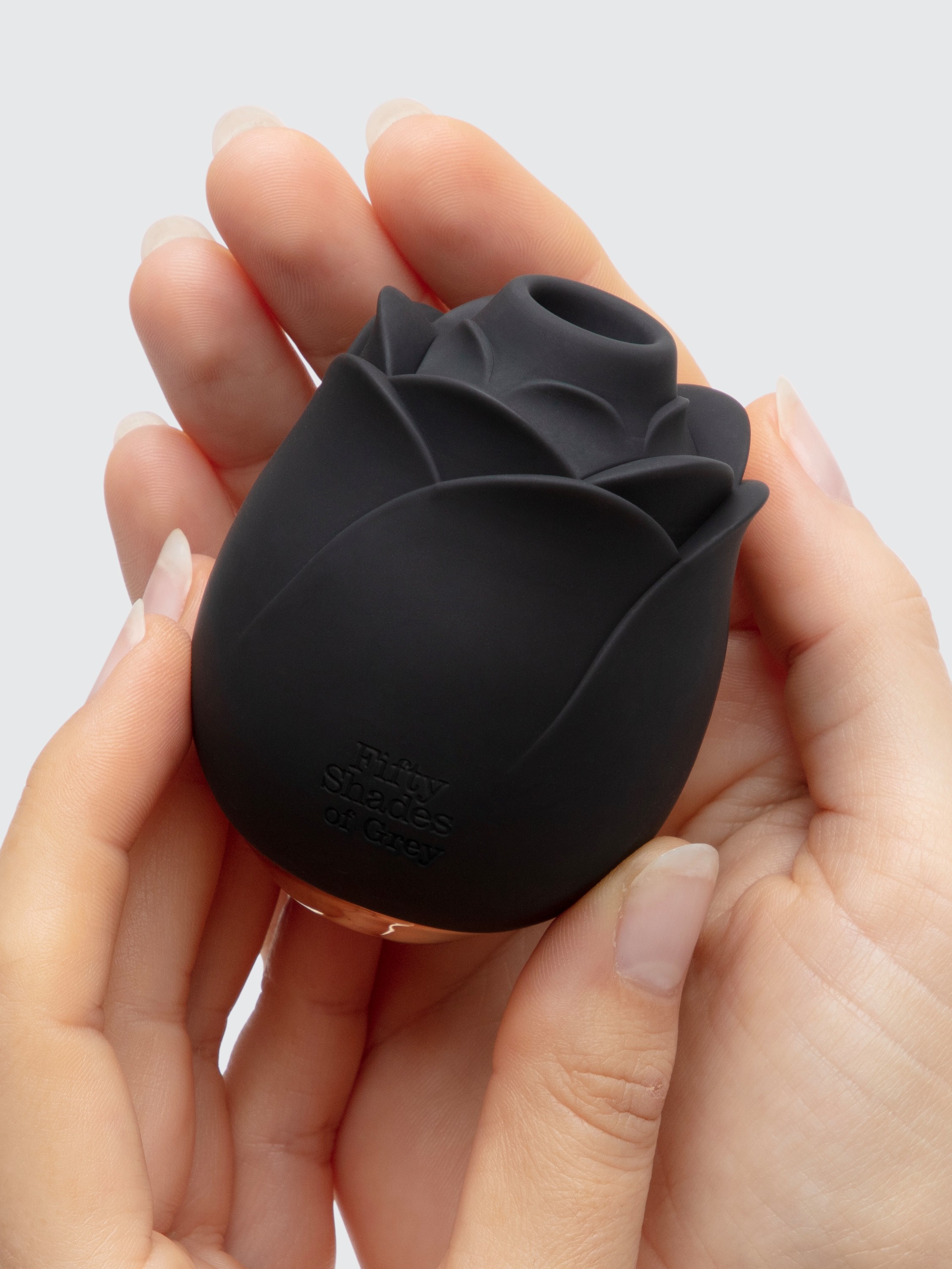 Image of Fifty Shades of Grey Black Rose Silicone Clitoral Suction Stimulator - Black