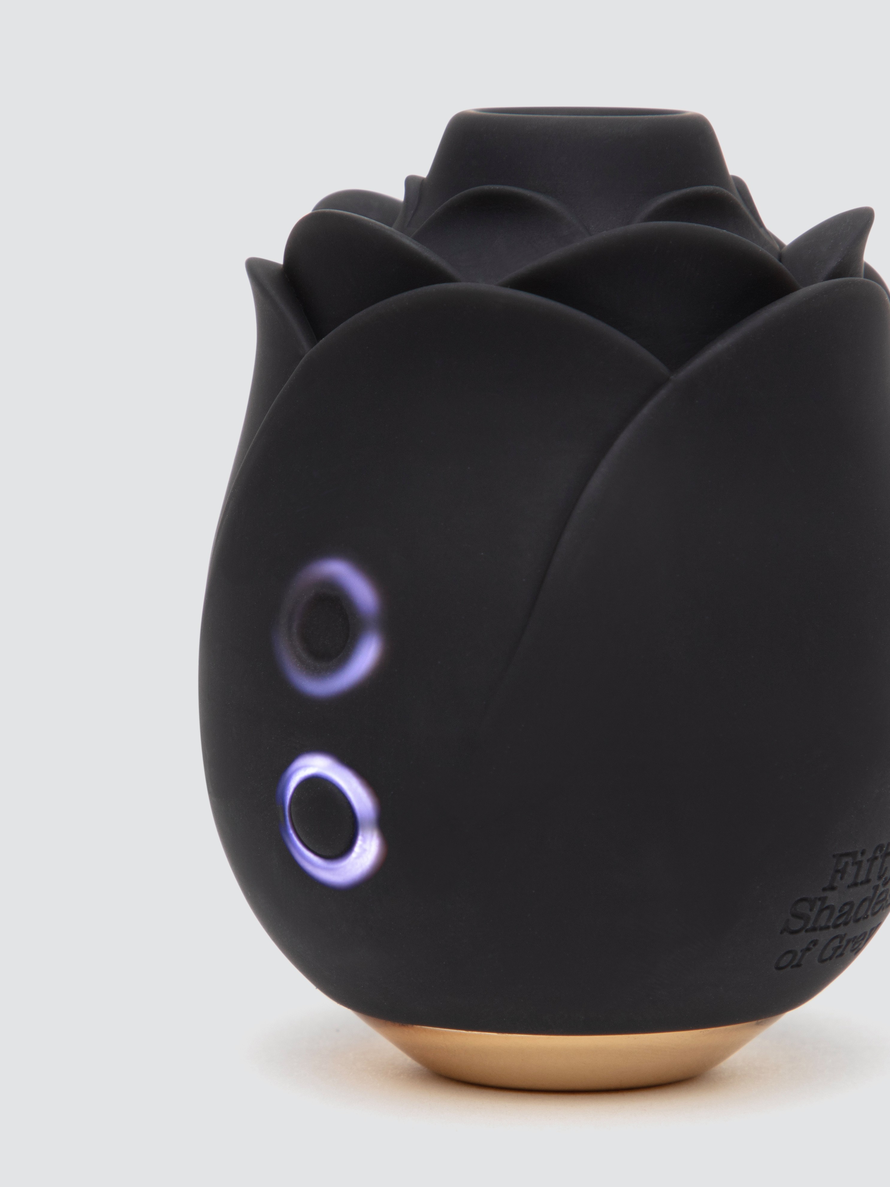 Fifty Shades of Grey Black Rose Silicone Clitoral Suction Stimulator , Black, hi-res