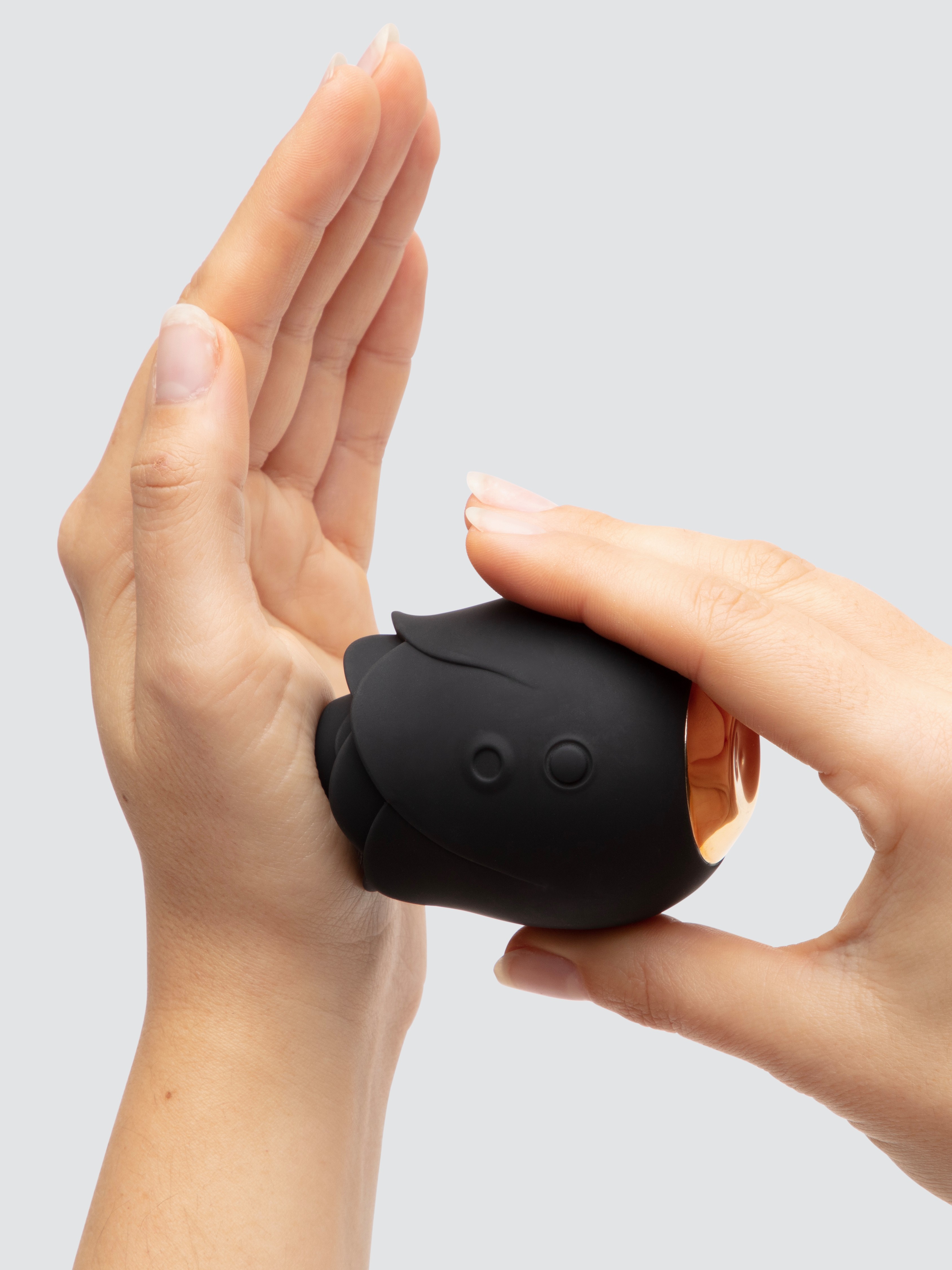 Fifty Shades of Grey Black Rose Silicone Clitoral Suction Stimulator , Black, hi-res