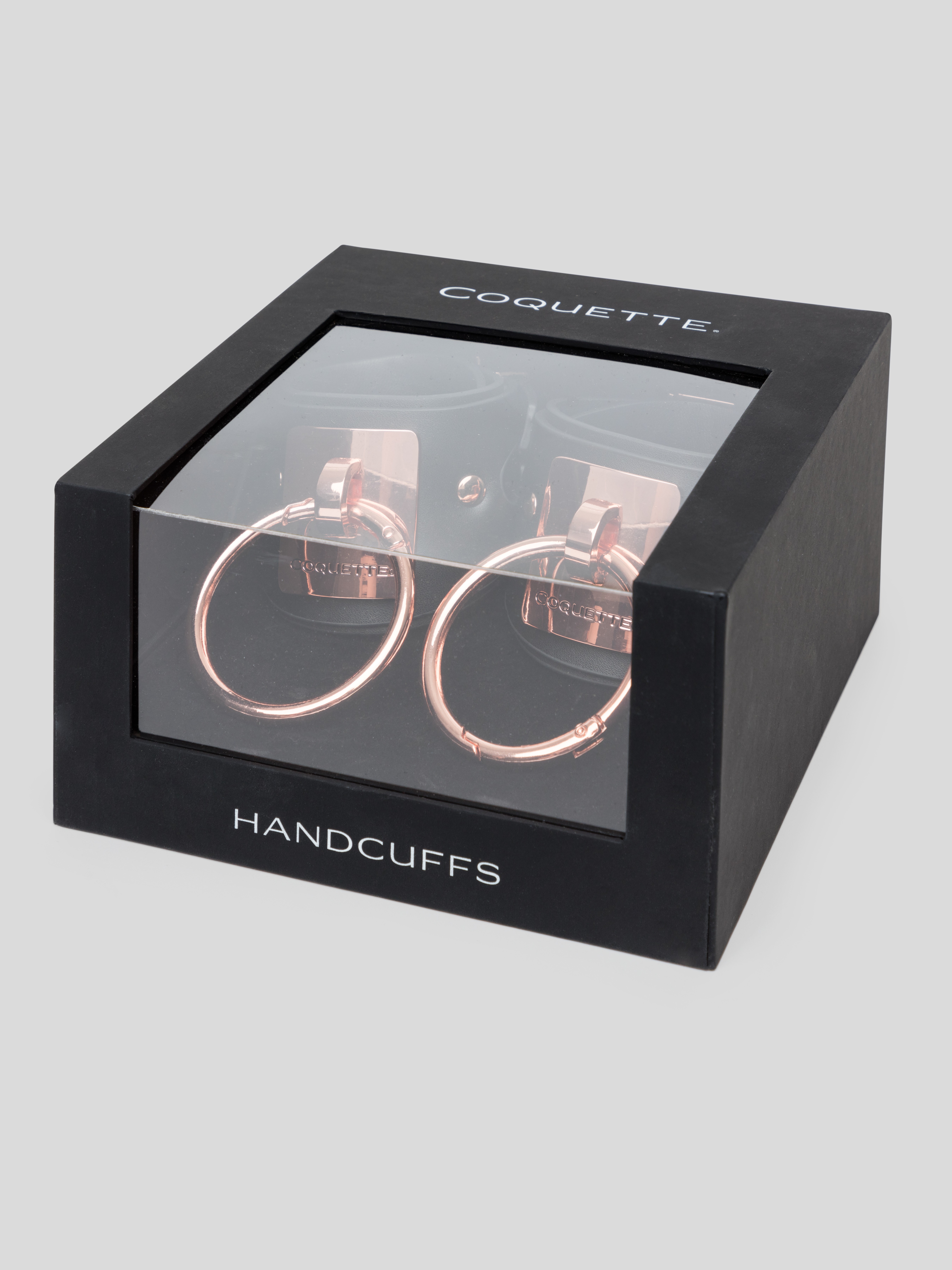 Coquette Premium Faux Leather Wrist Restraints, Black, hi-res