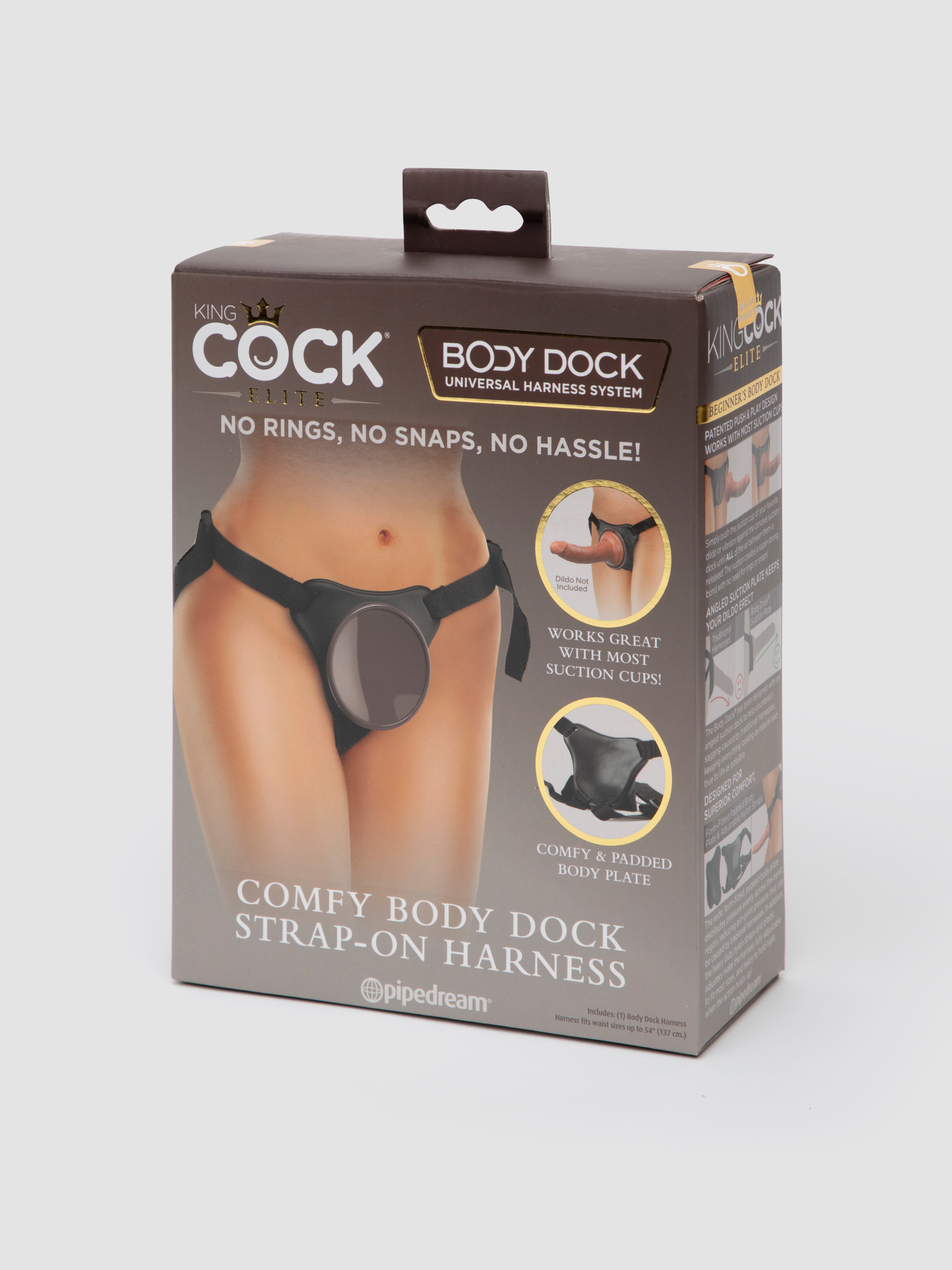 King Cock Elite Body Dock Suction Cup Strap-On Harness, Black, hi-res