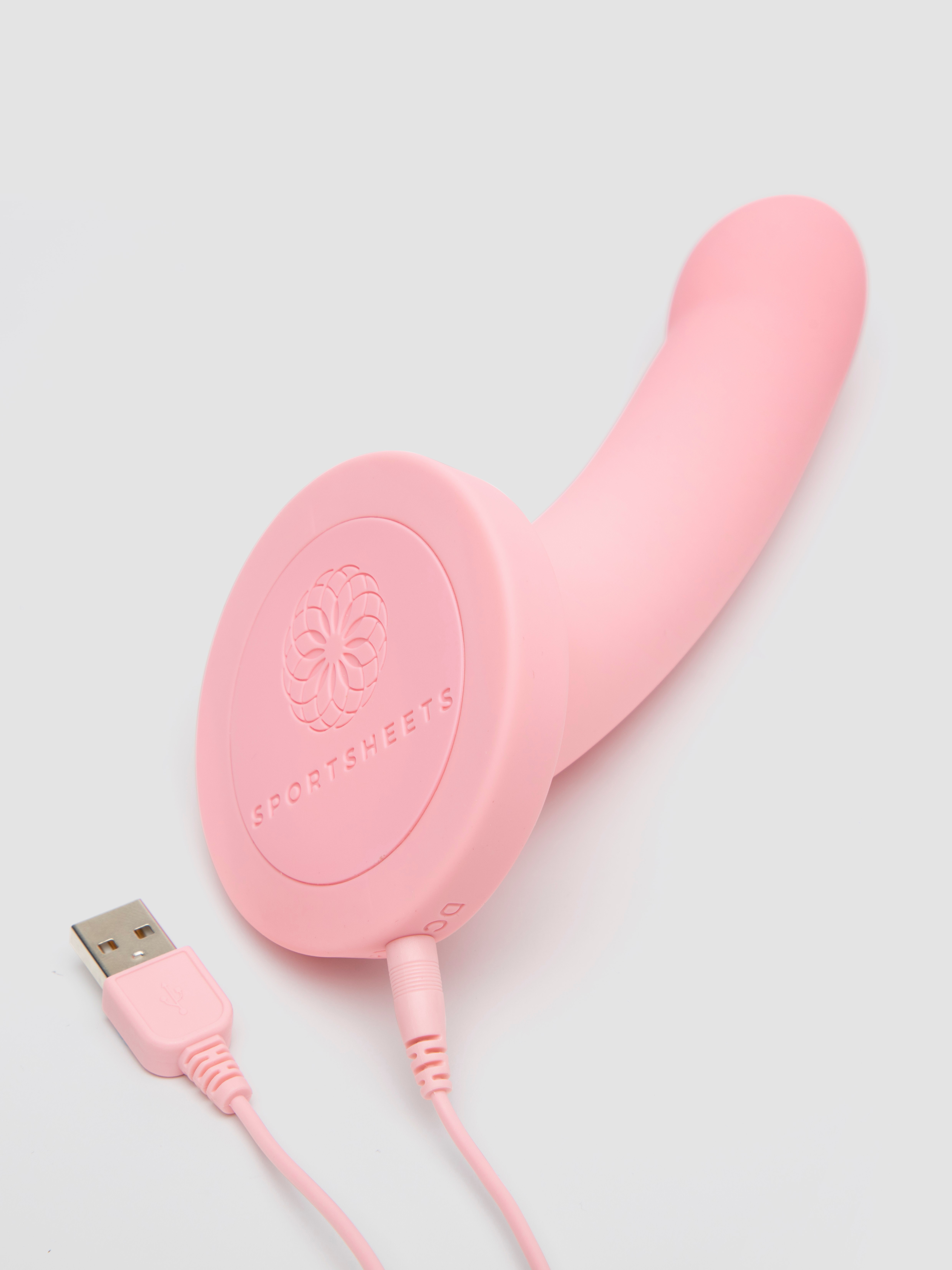 Sportsheets Daze Vibrating Rechargeable Non-Realistic Silicone Dildo, Pink, hi-res
