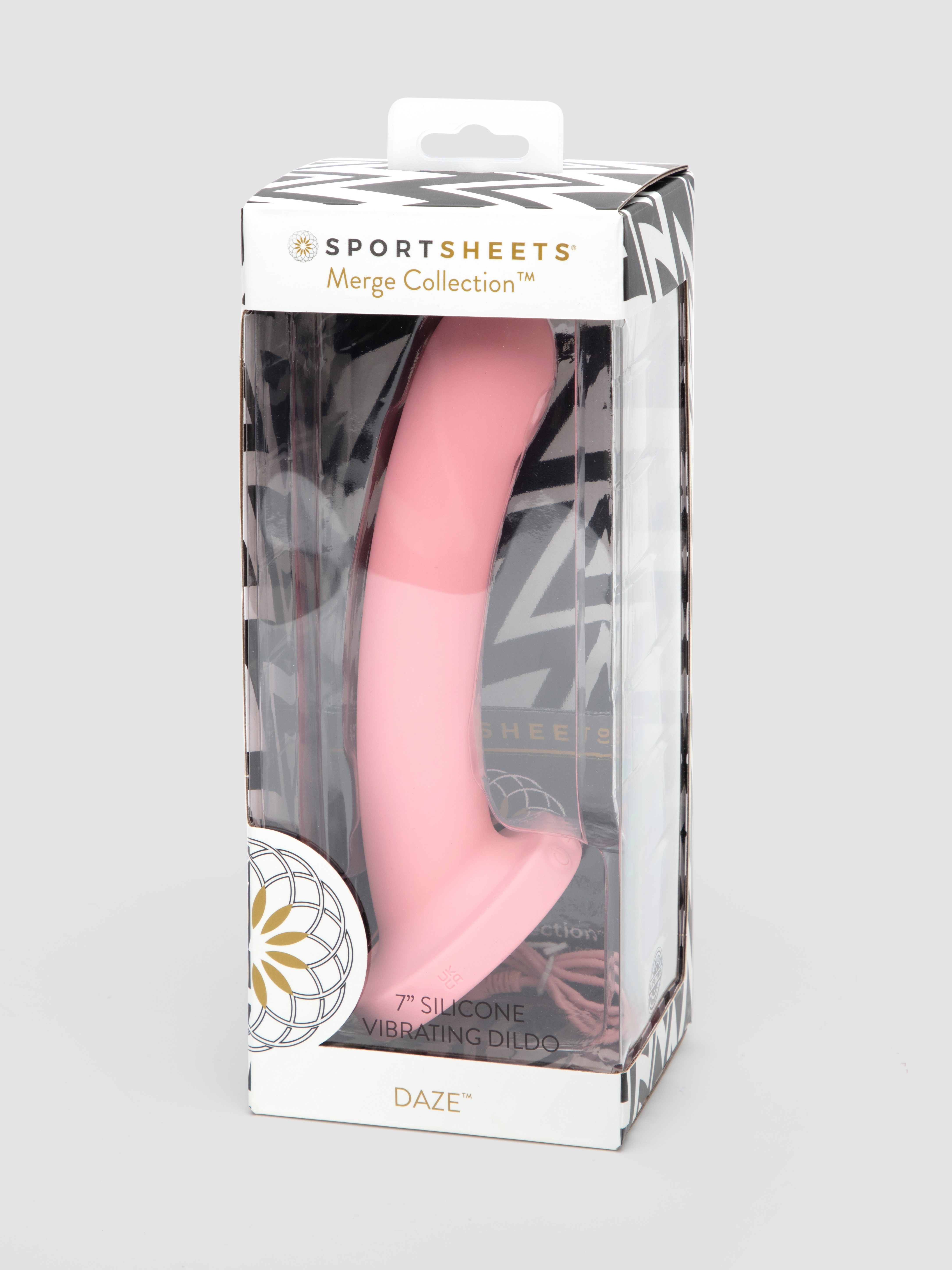 Sportsheets Daze Vibrating Rechargeable Non-Realistic Silicone Dildo, Pink, hi-res