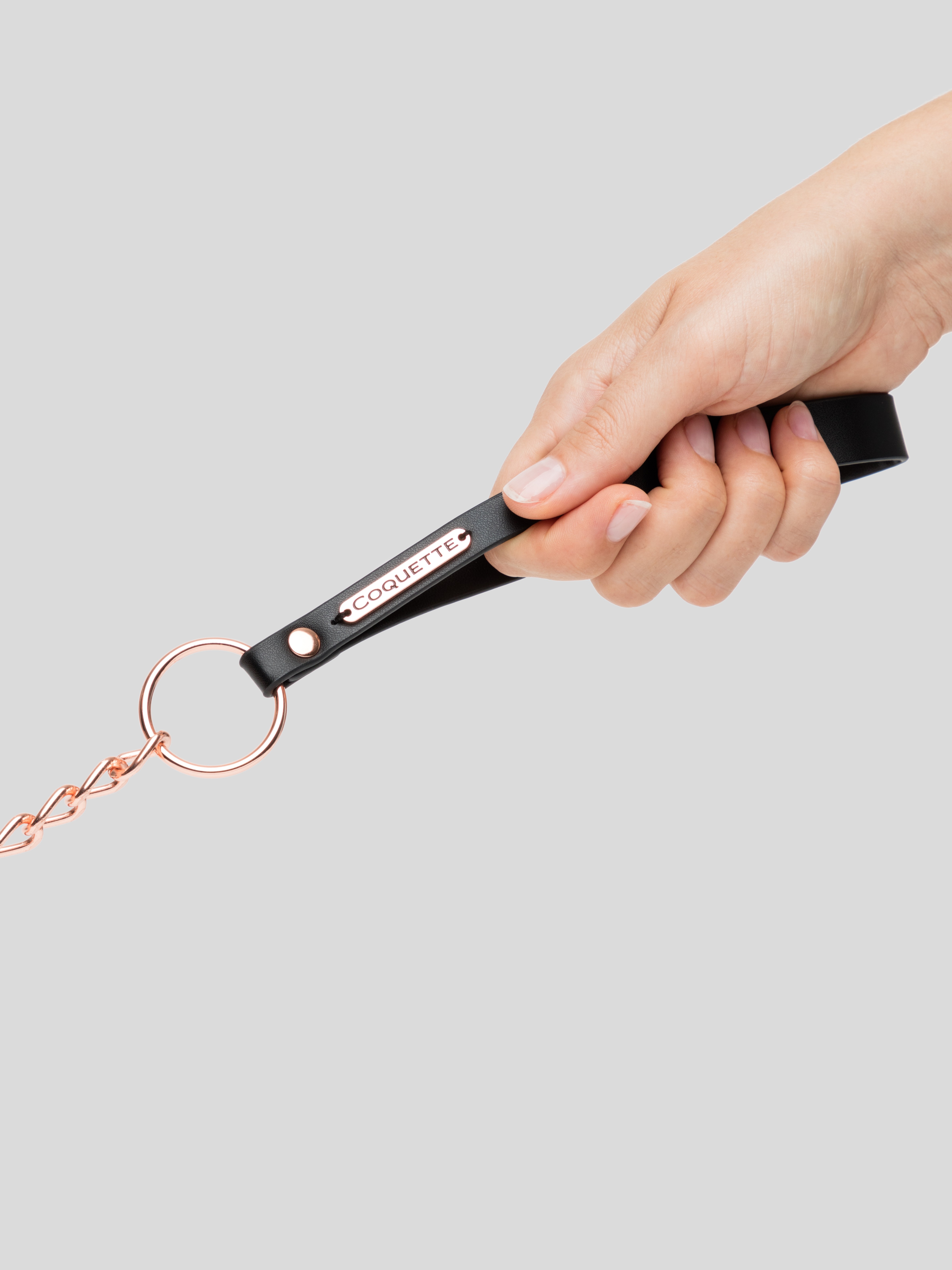 Coquette Premium Faux Leather Leash, Black, hi-res