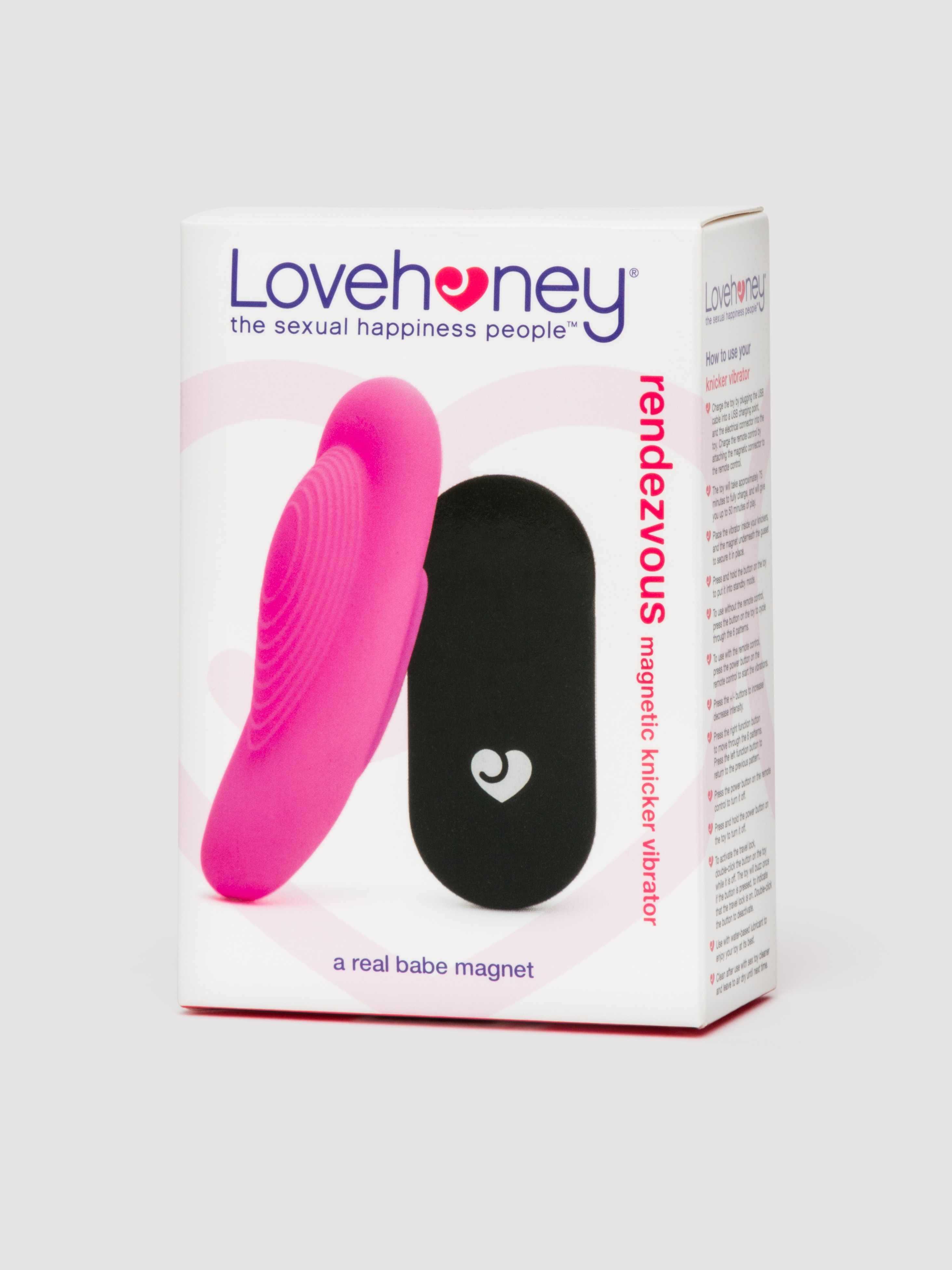 Lovehoney Rendezvous Magnetic Remote Control Knicker Vibrator, Pink, hi-res