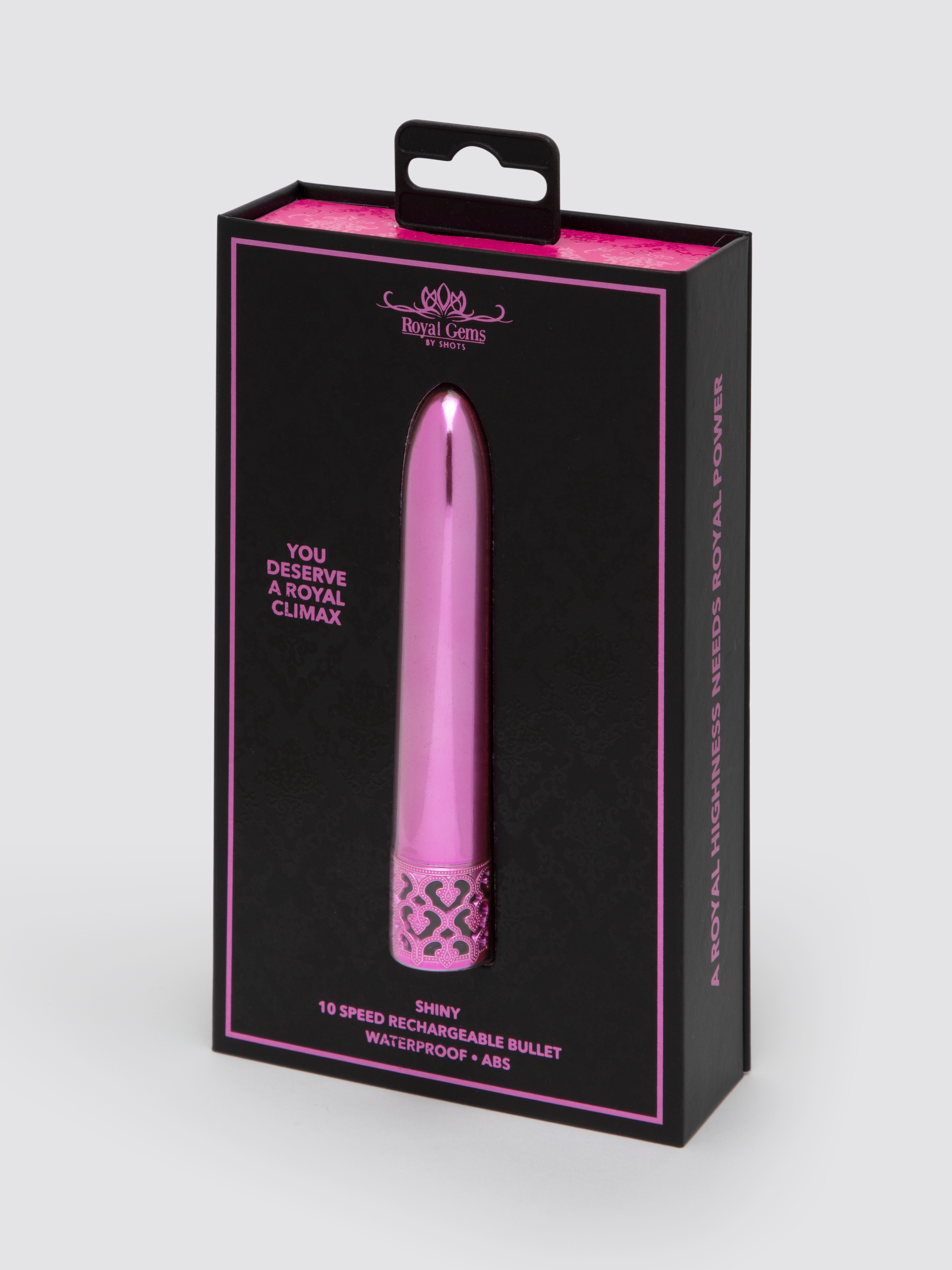 Royal Gems Shiny Rechargeable Bullet Vibrator, Pink, hi-res