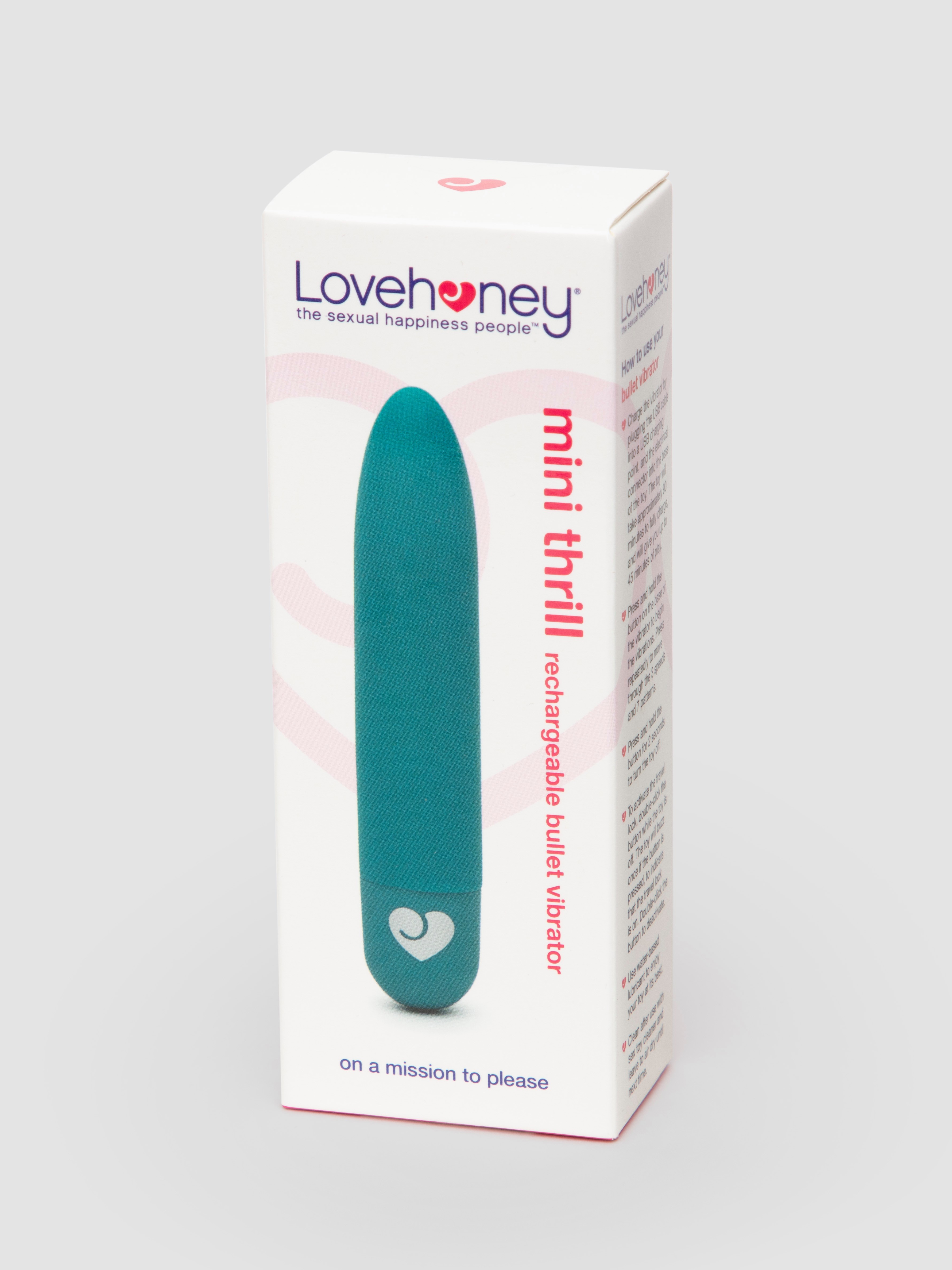 Lovehoney Mini Thrill Rechargeable Silicone Bullet Vibrator, Green, hi-res