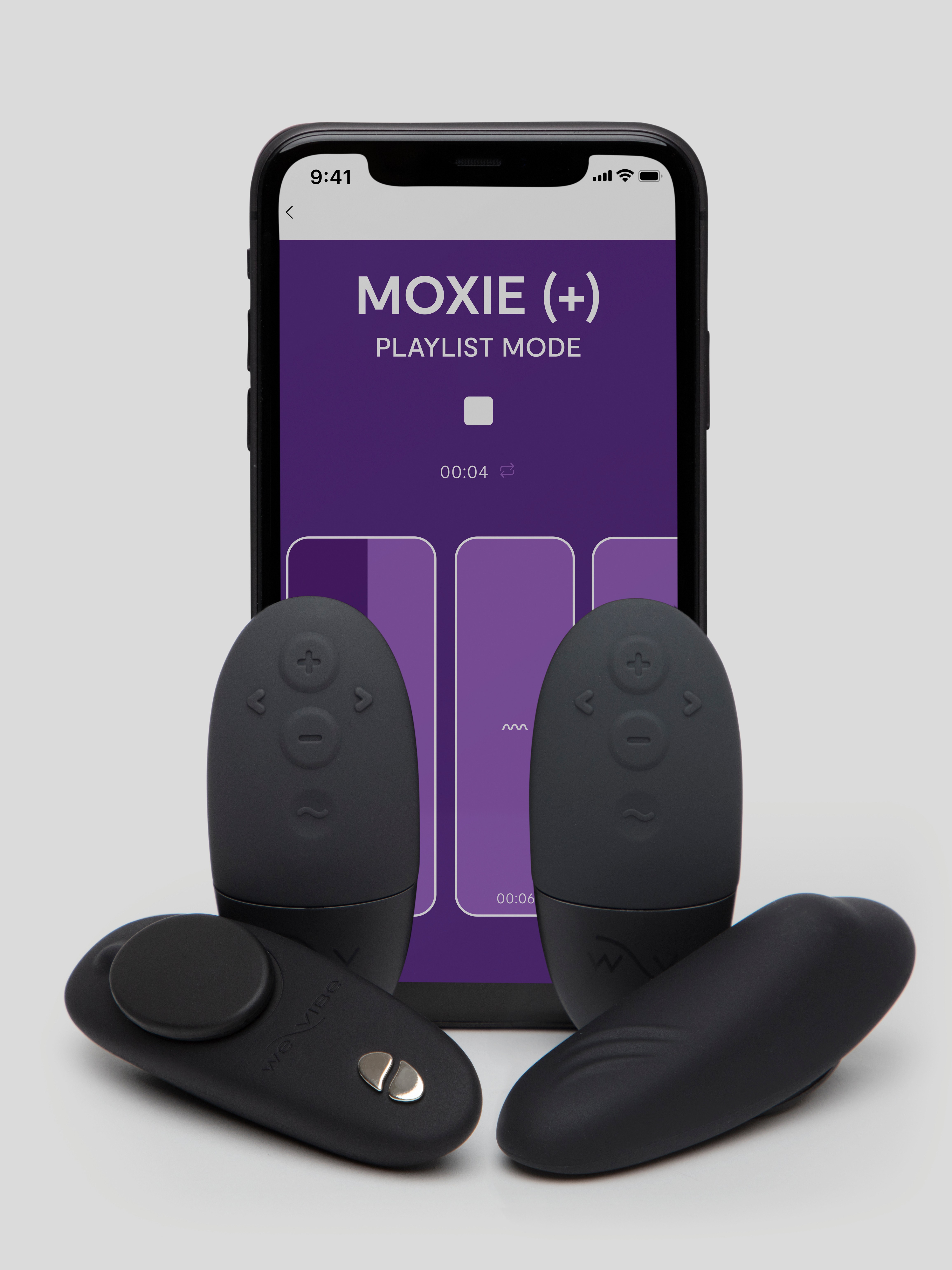 Image of We-Vibe Moxie Tease Us Vibrating Silicone Clitoral Vibrator Boxed Set - Black
