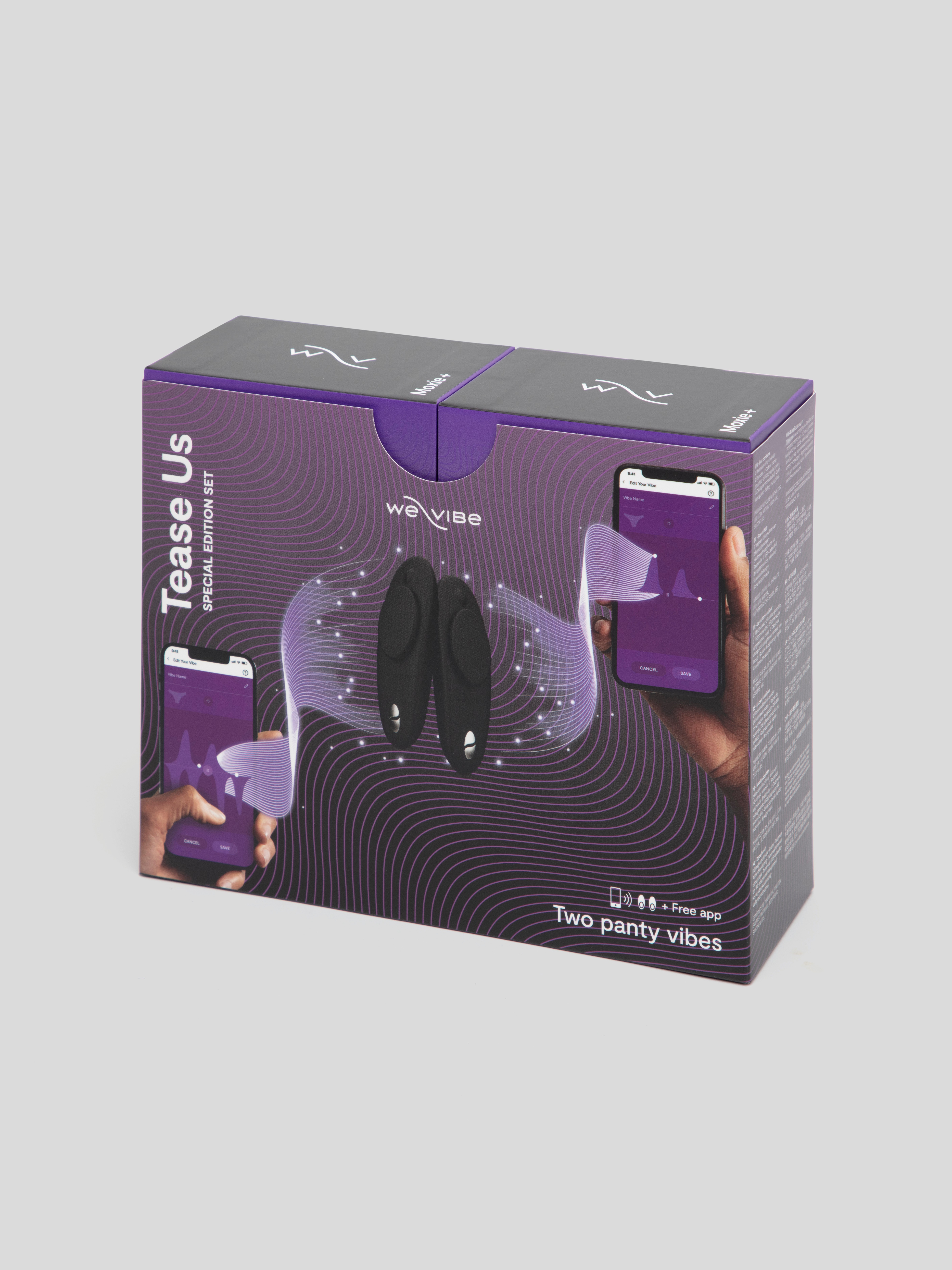 We-Vibe Moxie Tease Us Vibrating Silicone Clitoral Vibrator Boxed Set, Black, hi-res